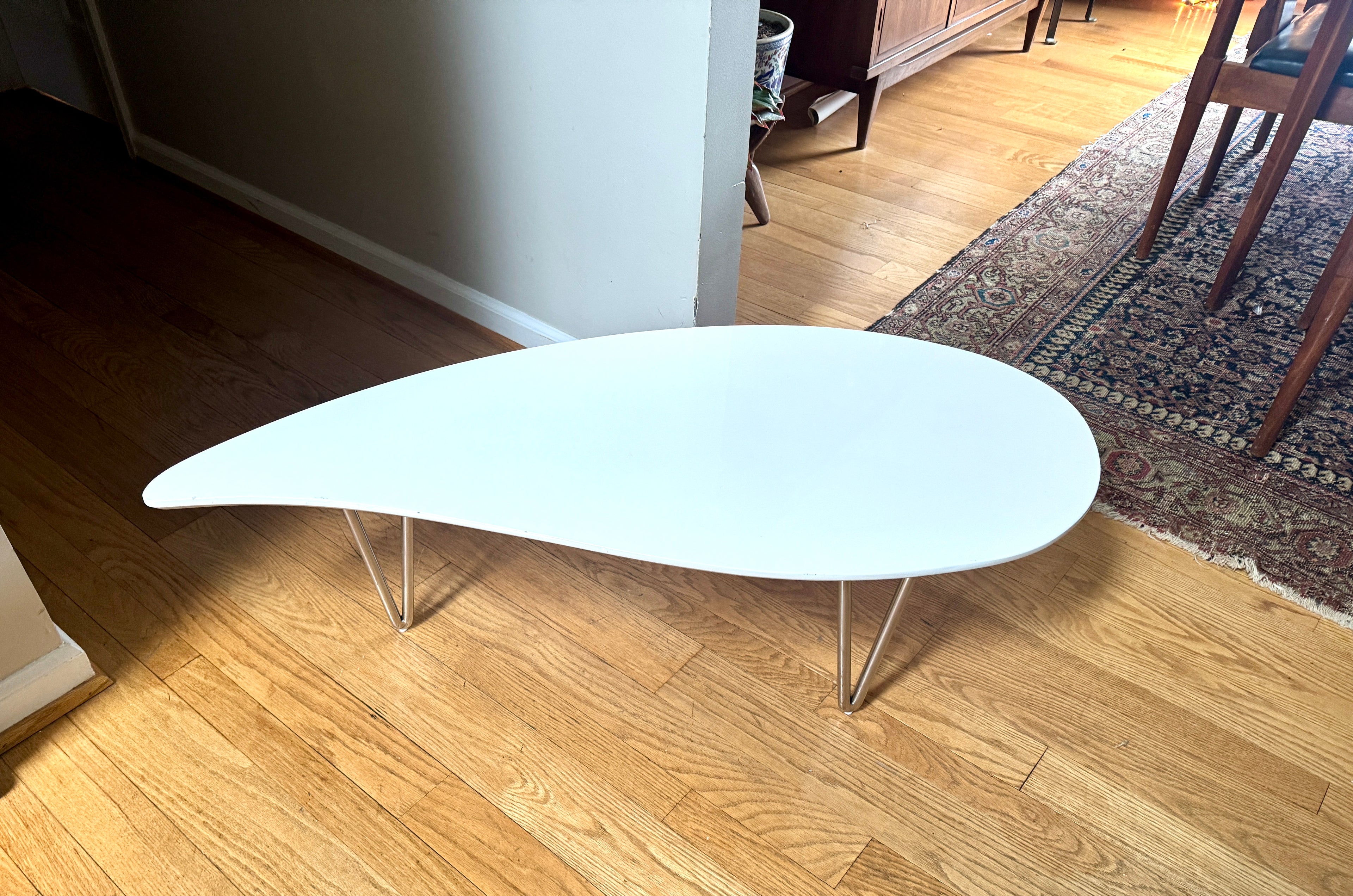 White Teardrop Coffee Table | MCM Style White Teardrop Table (Two available, Different Heights) (Copy)