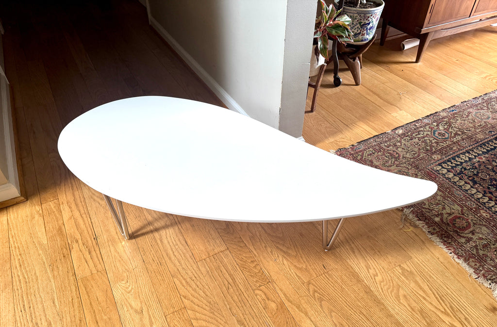 White Teardrop Coffee Table | MCM Style White Teardrop Table (Two available, Different Heights) (Copy)