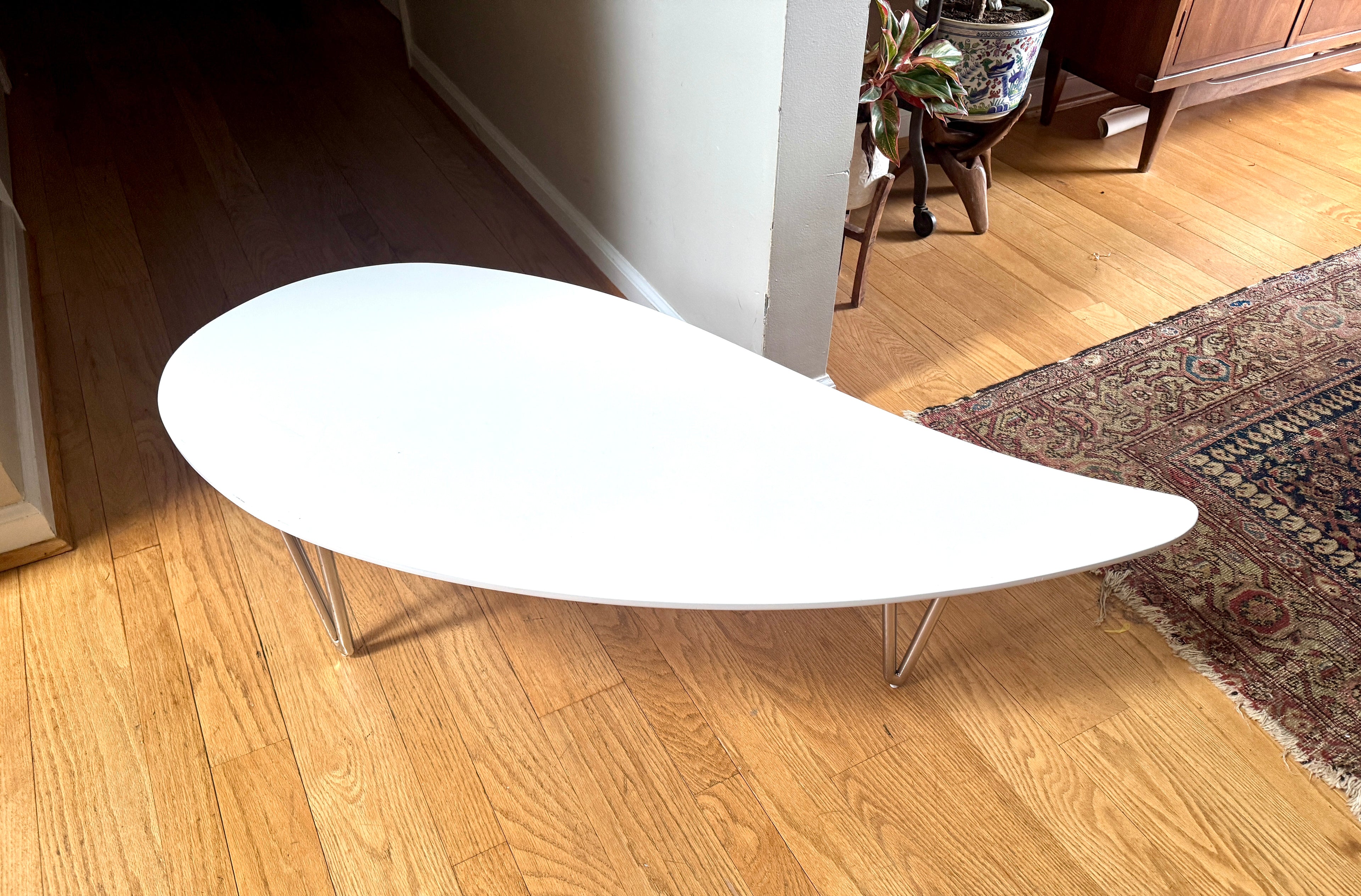 White Teardrop Coffee Table | MCM Style White Teardrop Table (Two available, Different Heights) (Copy)