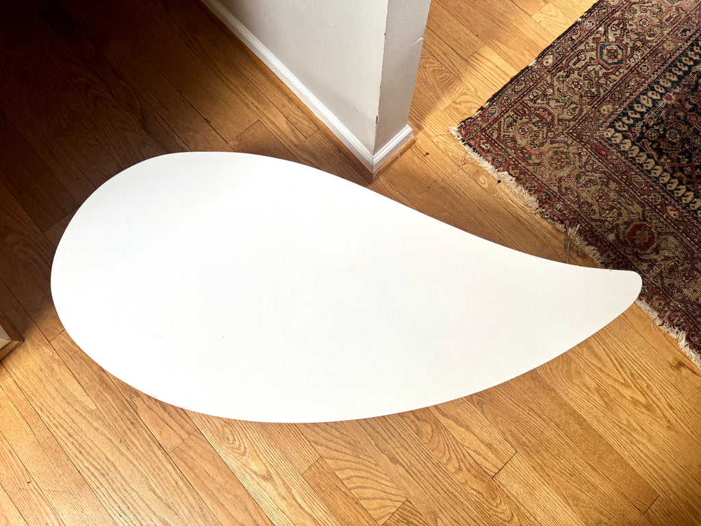 White Teardrop Coffee Table | MCM Style White Teardrop Table (Two available, Different Heights) (Copy)