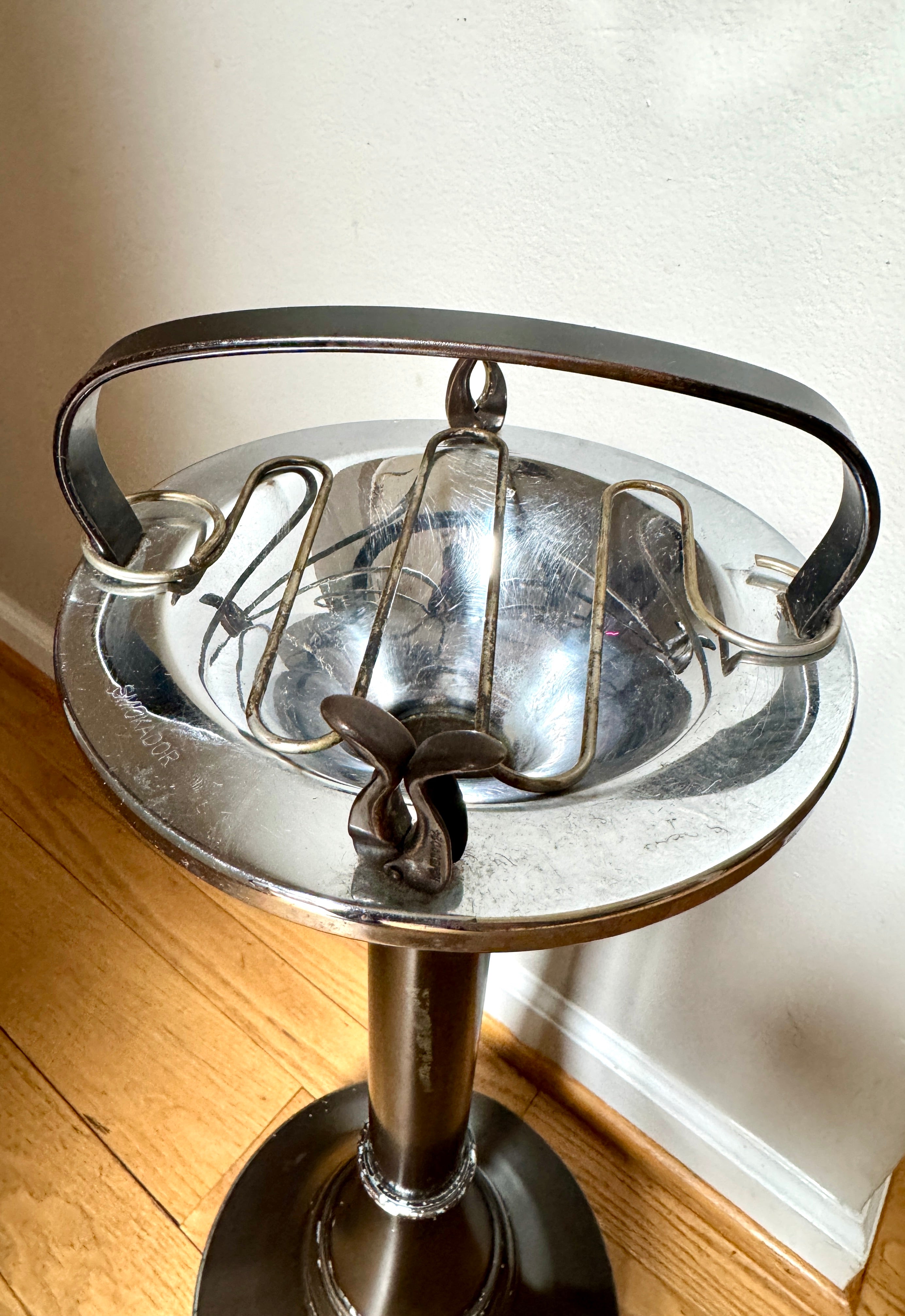 1920's Smokador Rock-a-By Standing Ashtray | Brown Art Deco Smokers Ashtray Stand