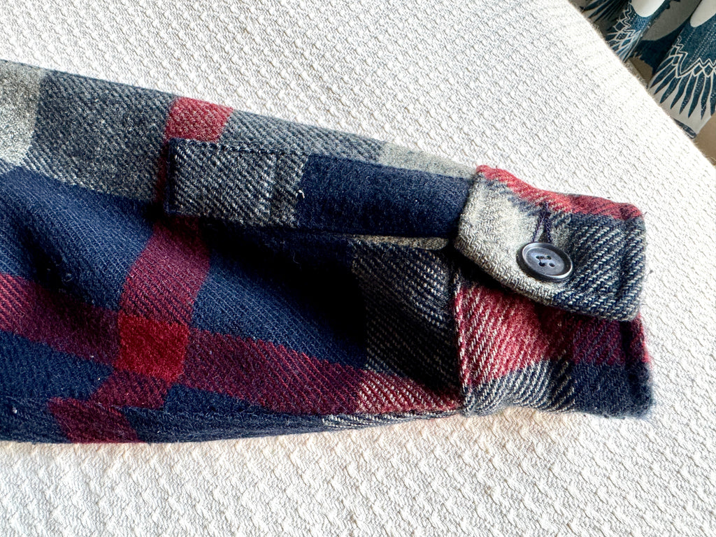 Vtg 1970s Woolrich Plaid Wool Wilderness Flannel Shirt Men's (M) | Woolrich Plaid Trucker Jacket
