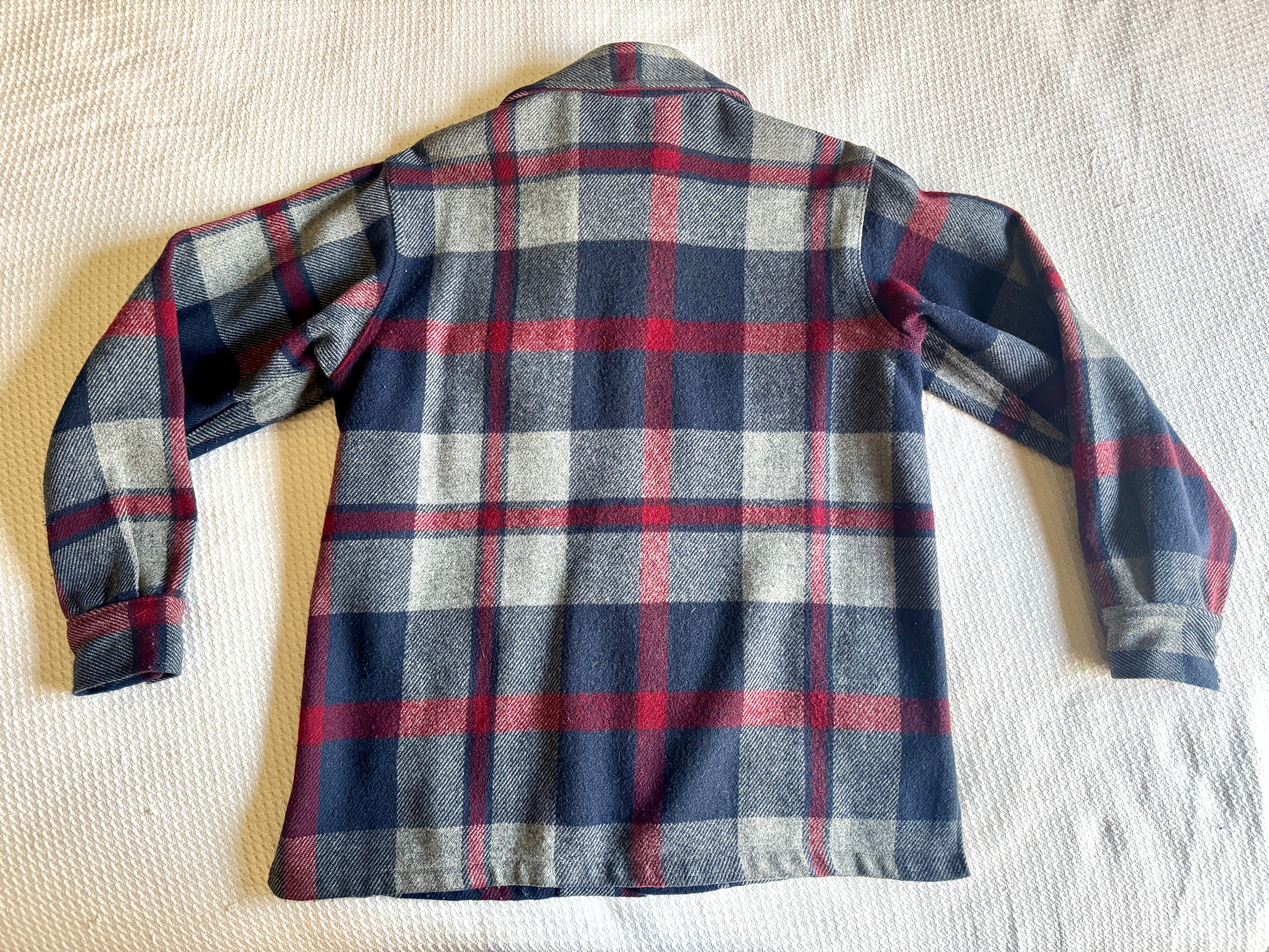 Vtg 1970s Woolrich Plaid Wool Wilderness Flannel Shirt Men's (M) | Woolrich Plaid Trucker Jacket