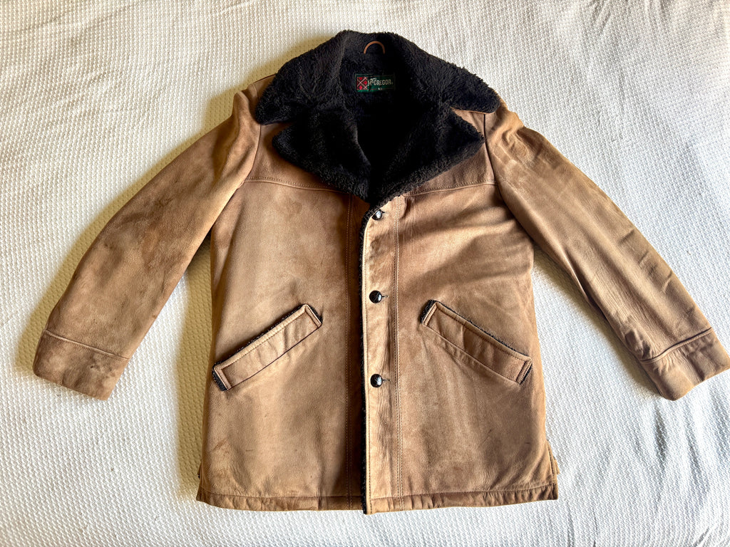 70s McGregor Suede Shearling Jacket ~ Mens Size 40 Suede Jacket ~ Made In USA