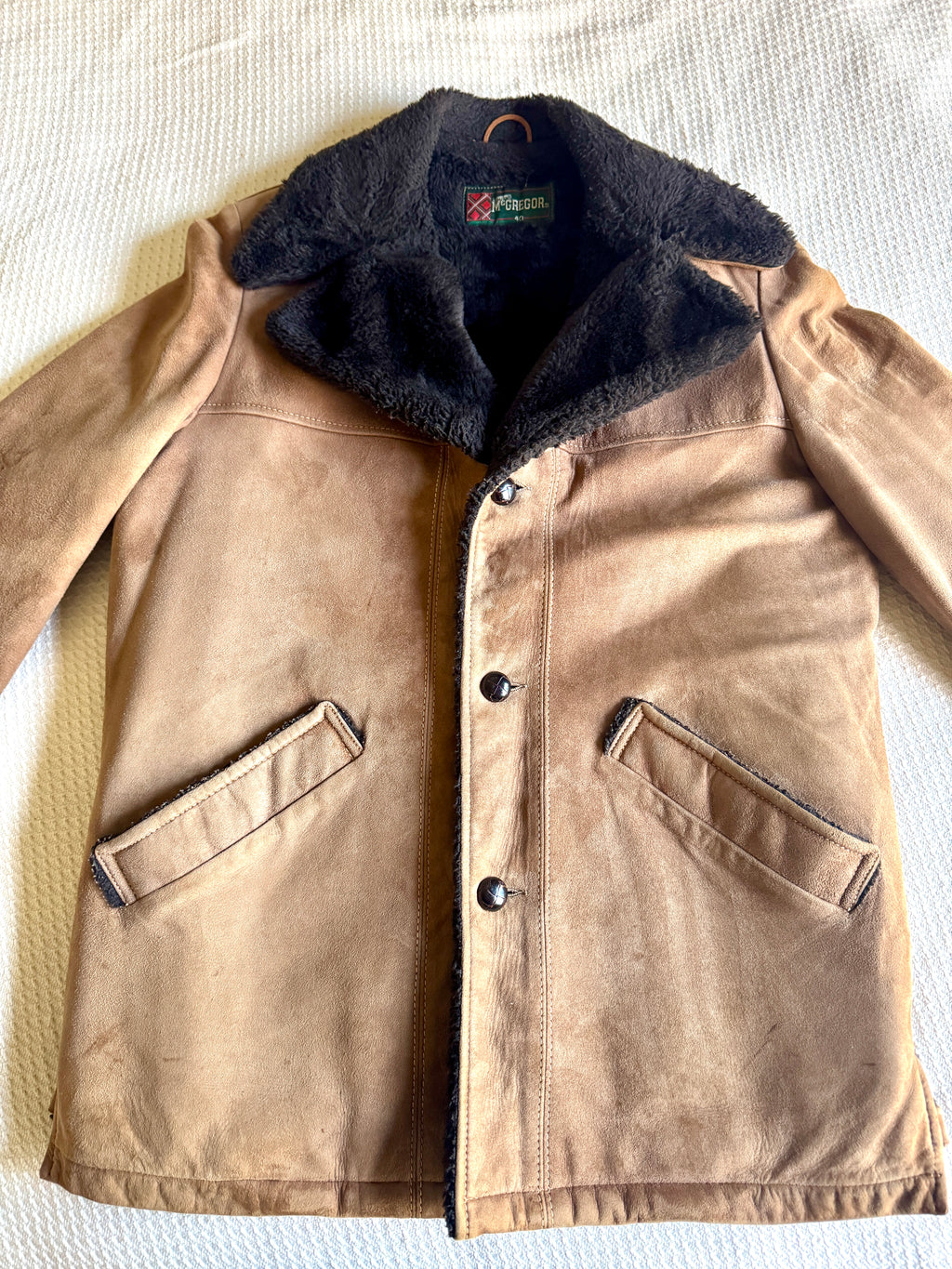 70s McGregor Suede Shearling Jacket ~ Mens Size 40 Suede Jacket ~ Made In USA