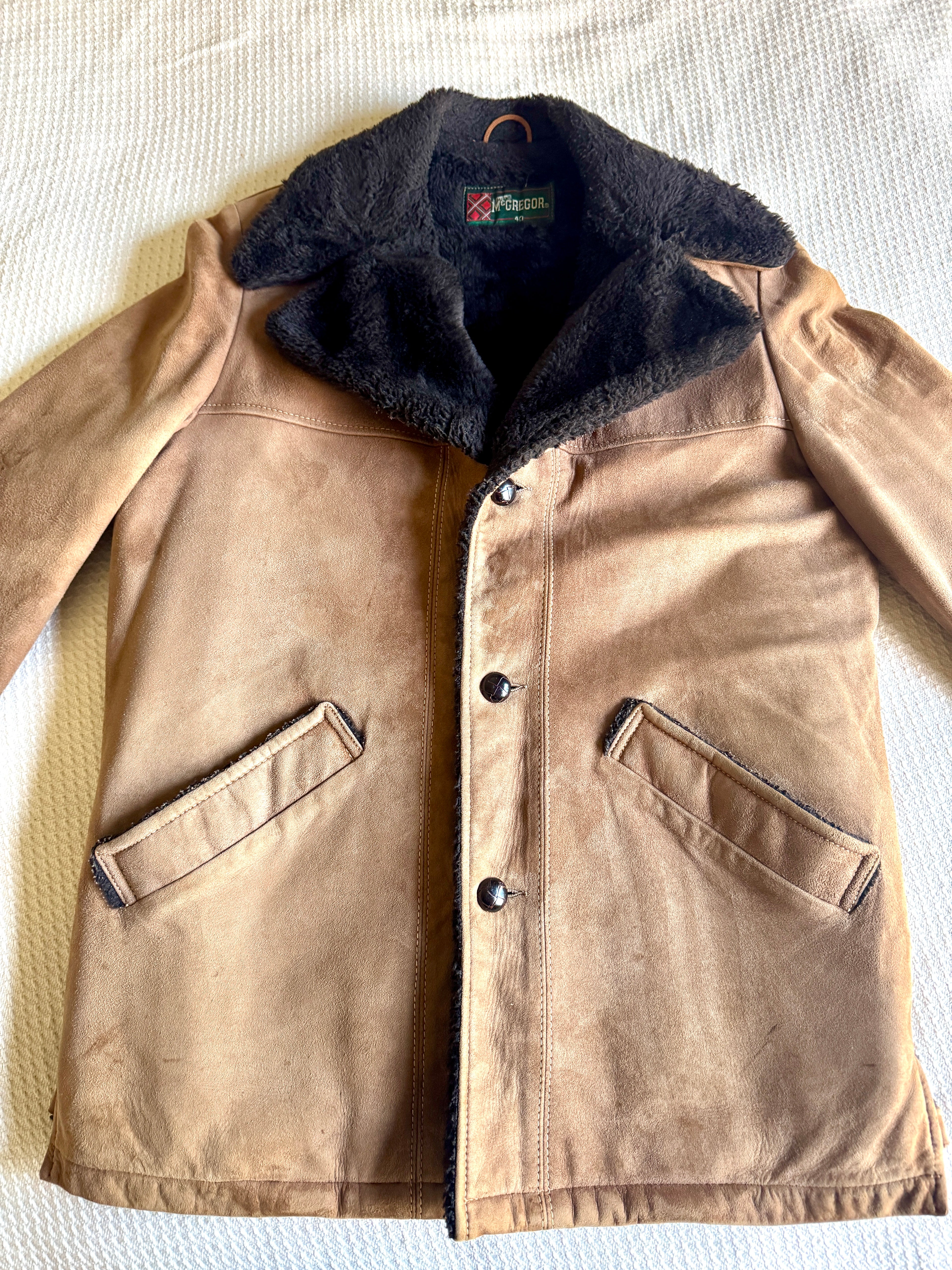 70s McGregor Suede Shearling Jacket ~ Mens Size 40 Suede Jacket ~ Made In USA