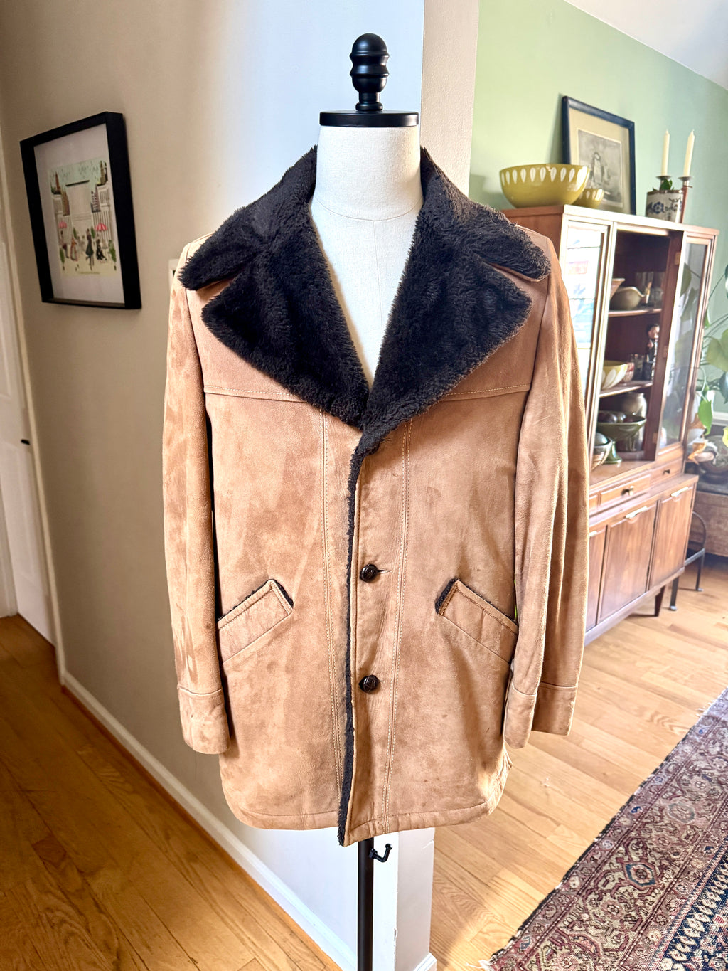 70s McGregor Suede Shearling Jacket ~ Mens Size 40 Suede Jacket ~ Made In USA