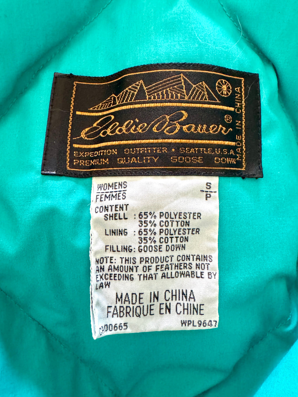80s Eddie Bauer Goose Down Robe | Teal Sleeping Bag Robe with White Piping