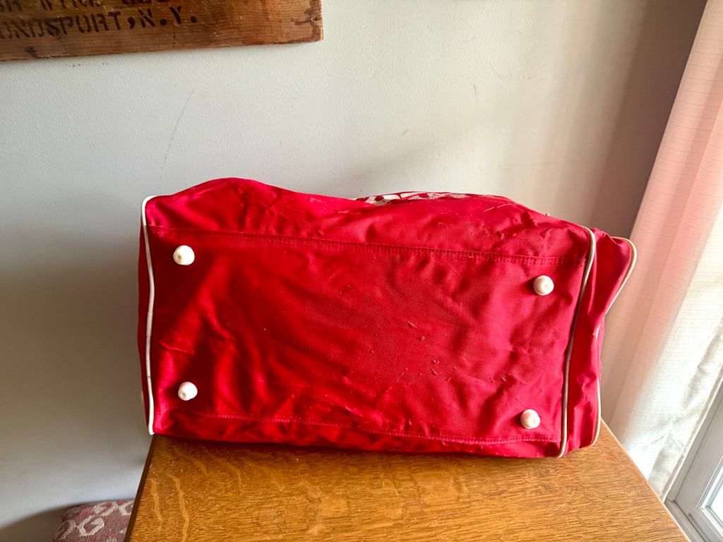 Vtg Distressed Red and White Wilson Duffle Bag | Wilson Red and White Gym Bag