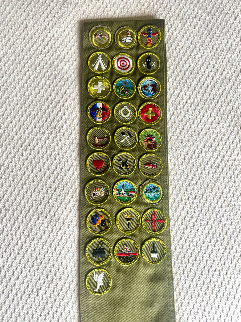 50-60's Boy Scout BSA Sash with 28 Merit Badges