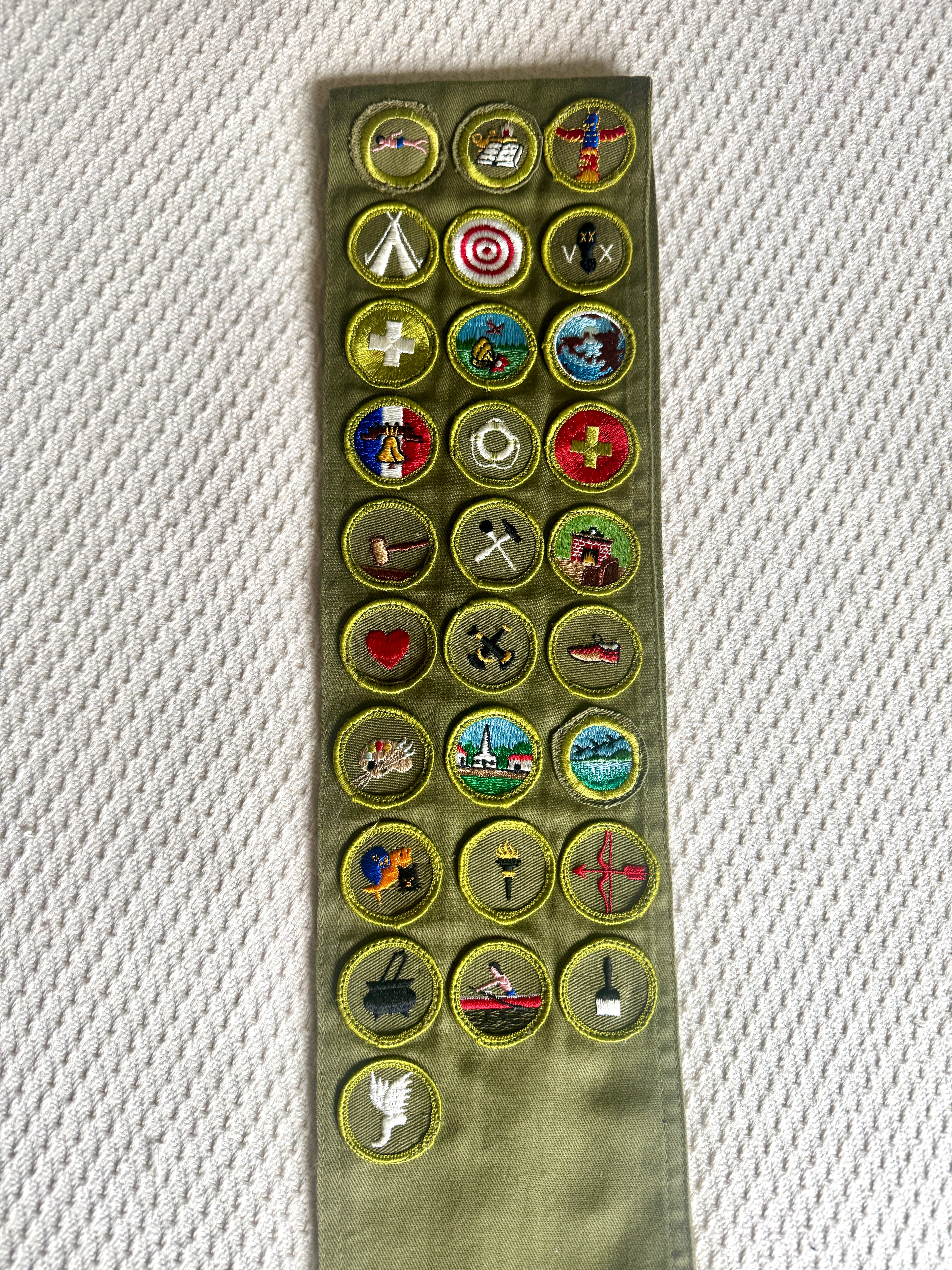 50-60's Boy Scout BSA Sash with 28 Merit Badges