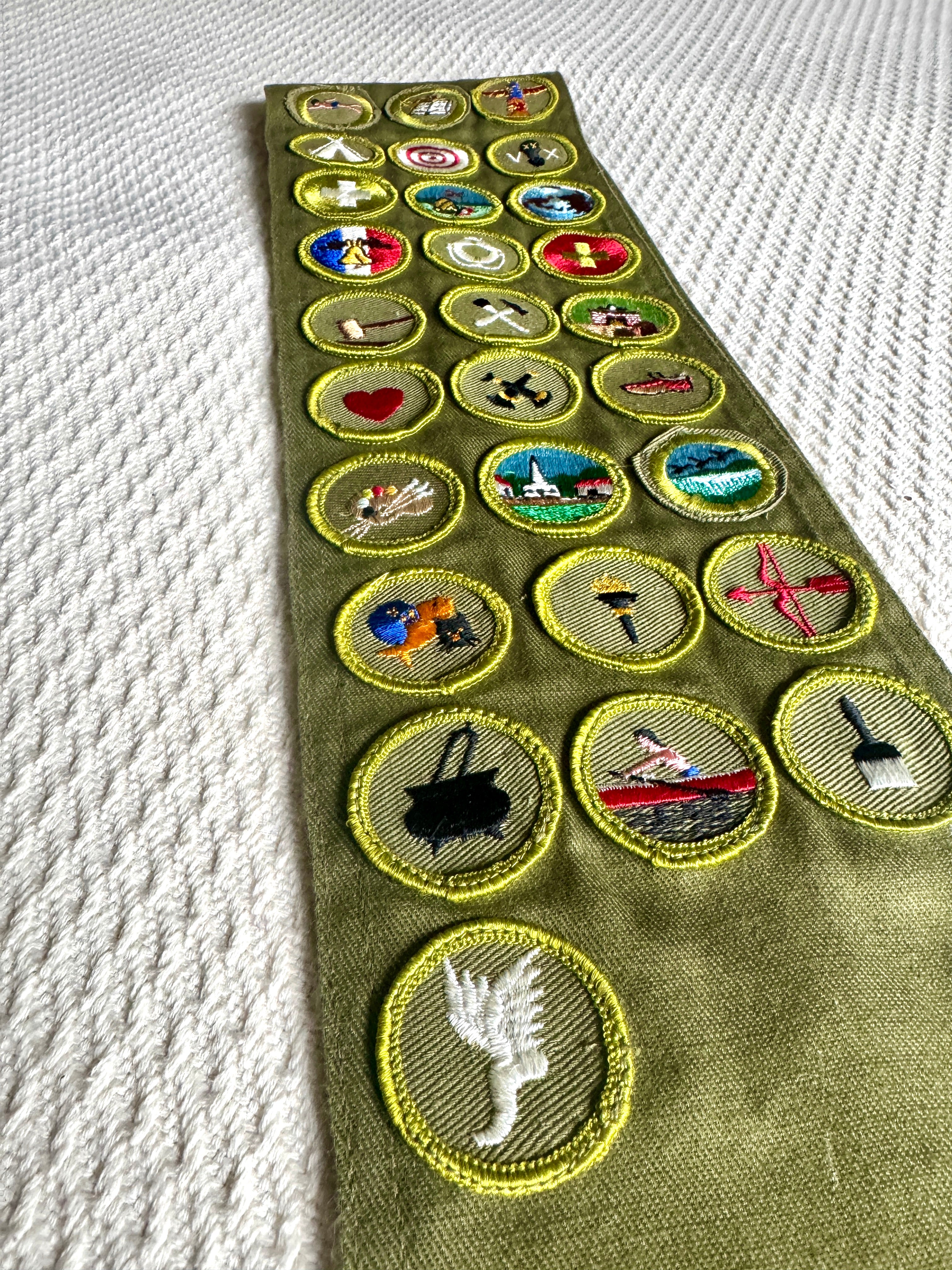50-60's Boy Scout BSA Sash with 28 Merit Badges
