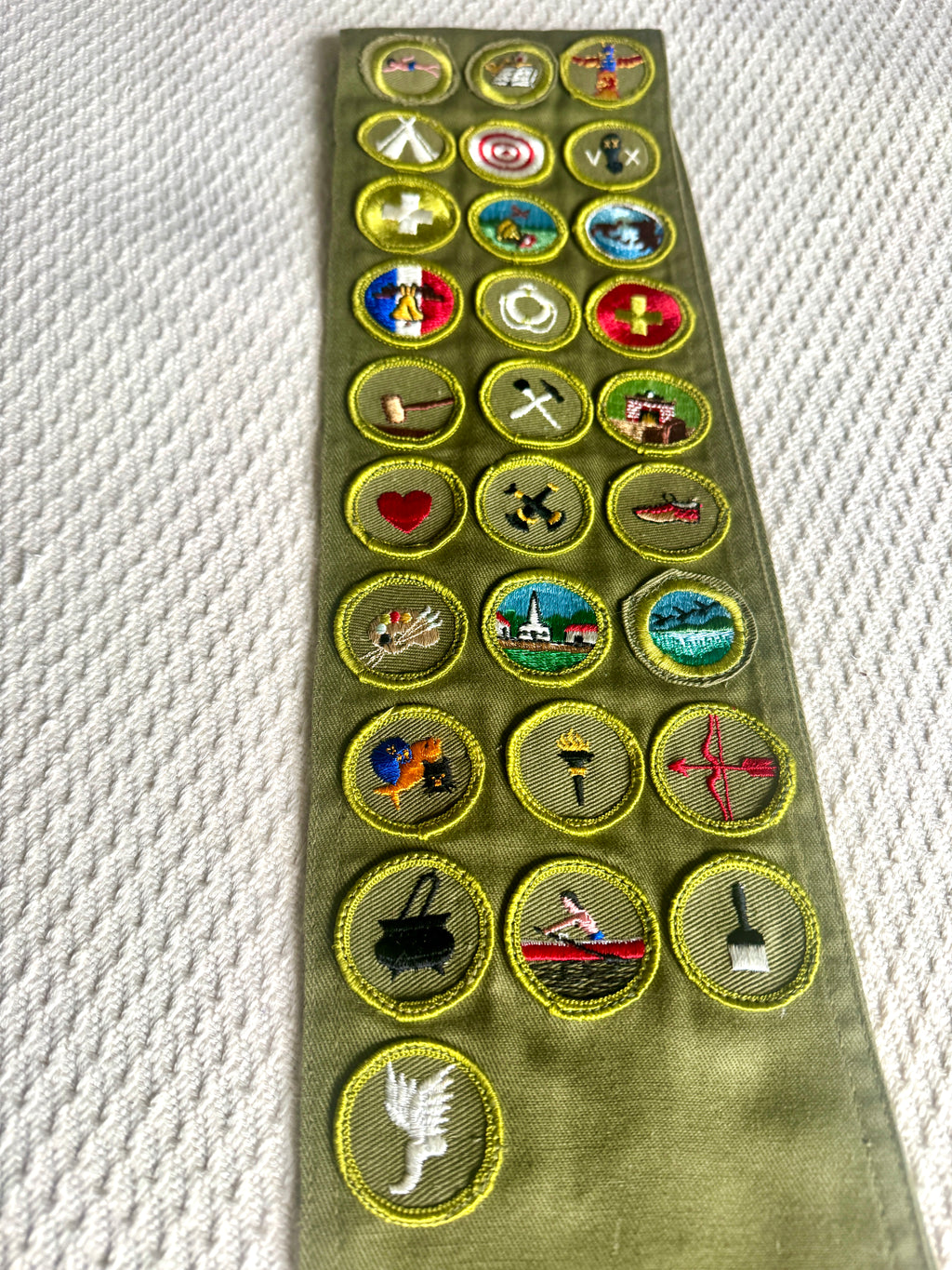 50-60's Boy Scout BSA Sash with 28 Merit Badges