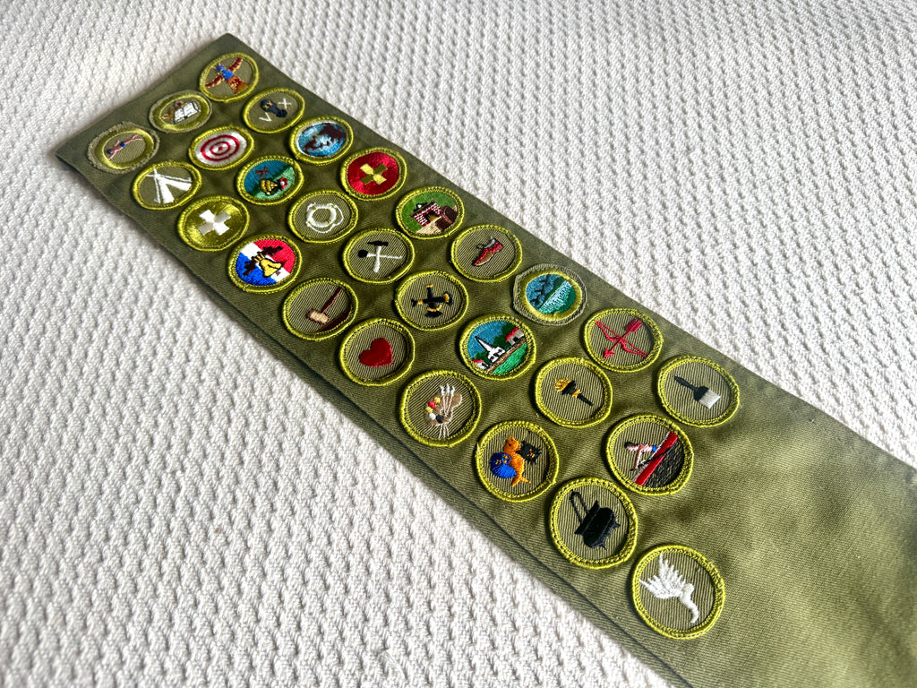 50-60's Boy Scout BSA Sash with 28 Merit Badges