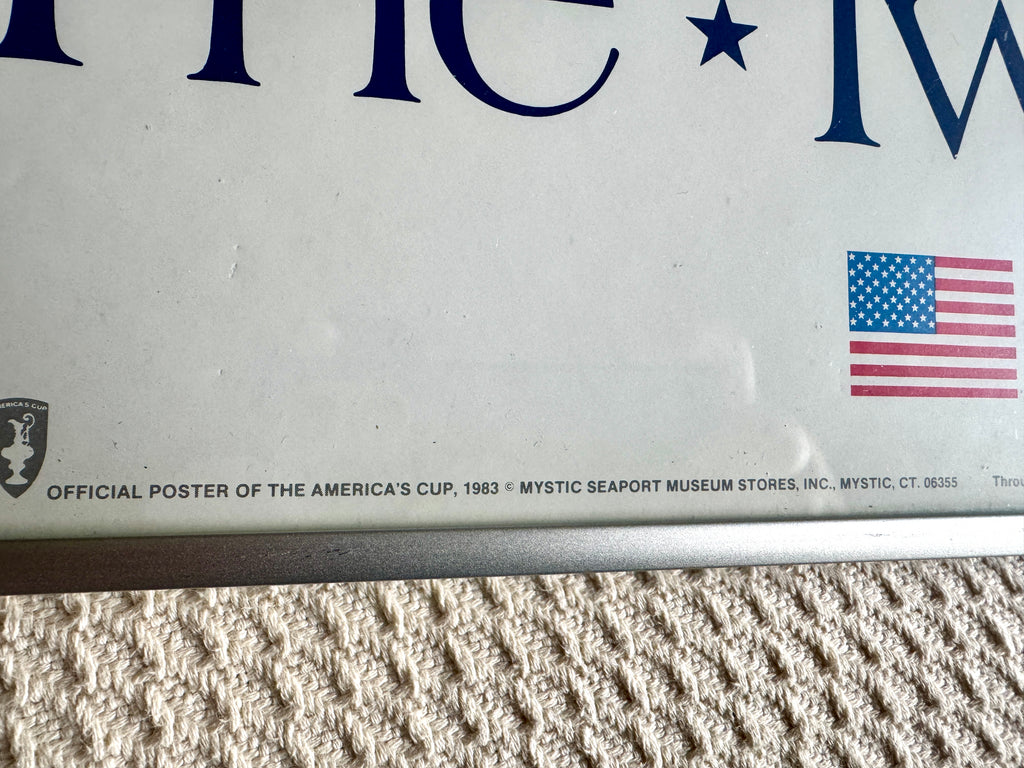 Official Framed 1983 America's Cup Challenge Sailing Poster by Mystic Seaport ~ 25 x 30"