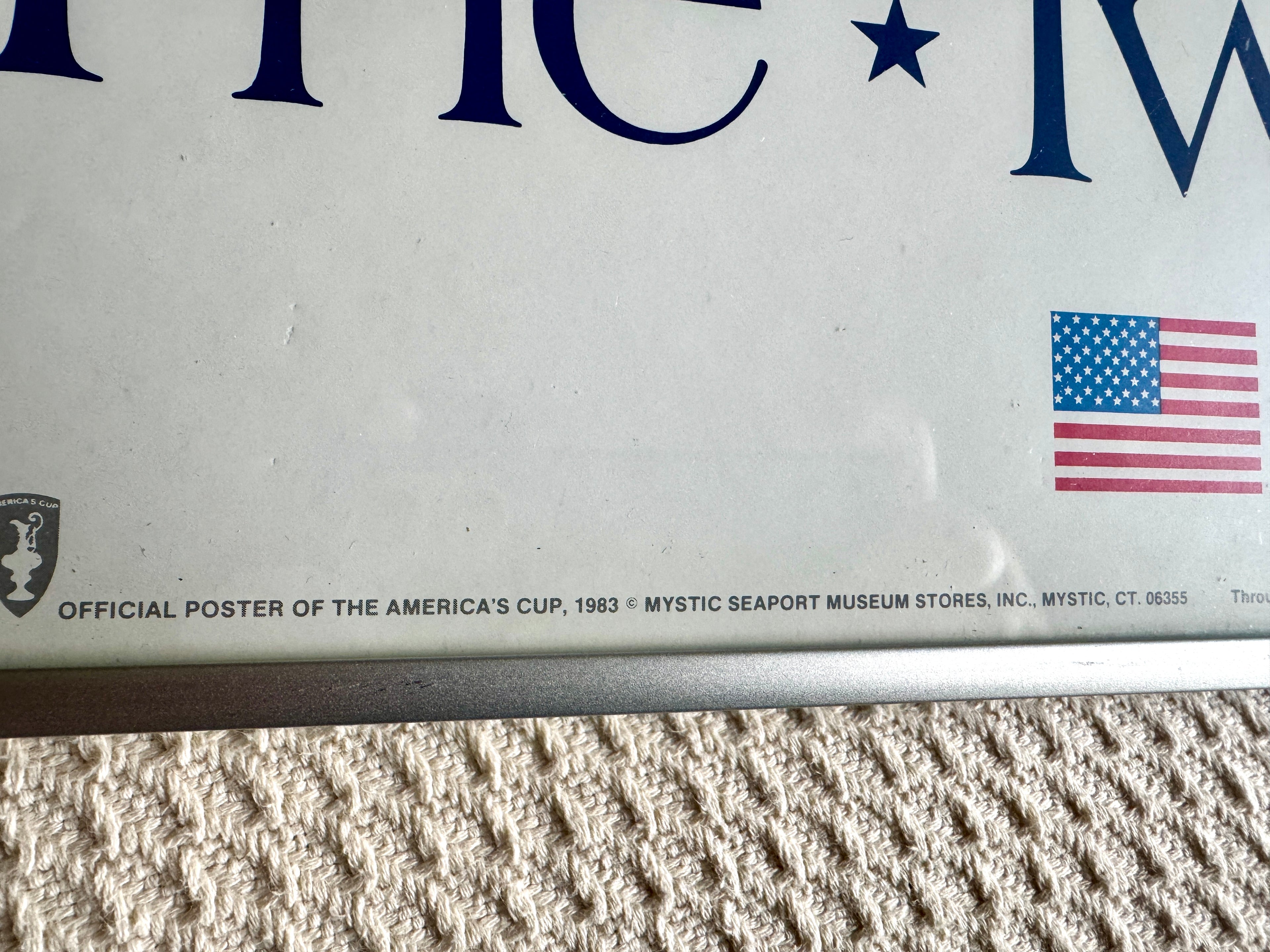 Official Framed 1983 America's Cup Challenge Sailing Poster by Mystic Seaport ~ 25 x 30"