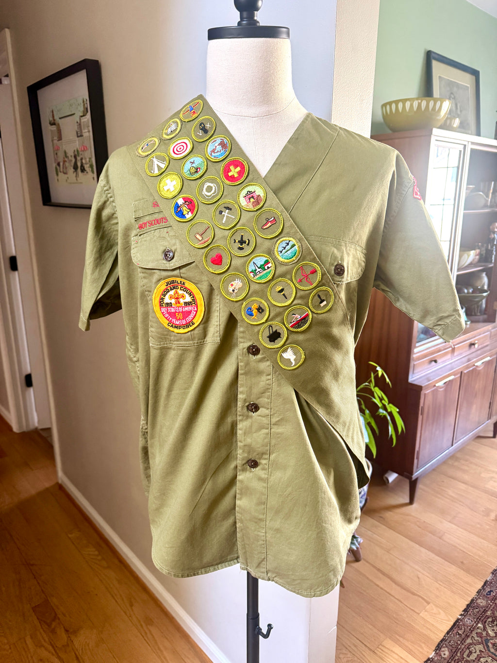 50-60's Boy Scout BSA Sash with 28 Merit Badges