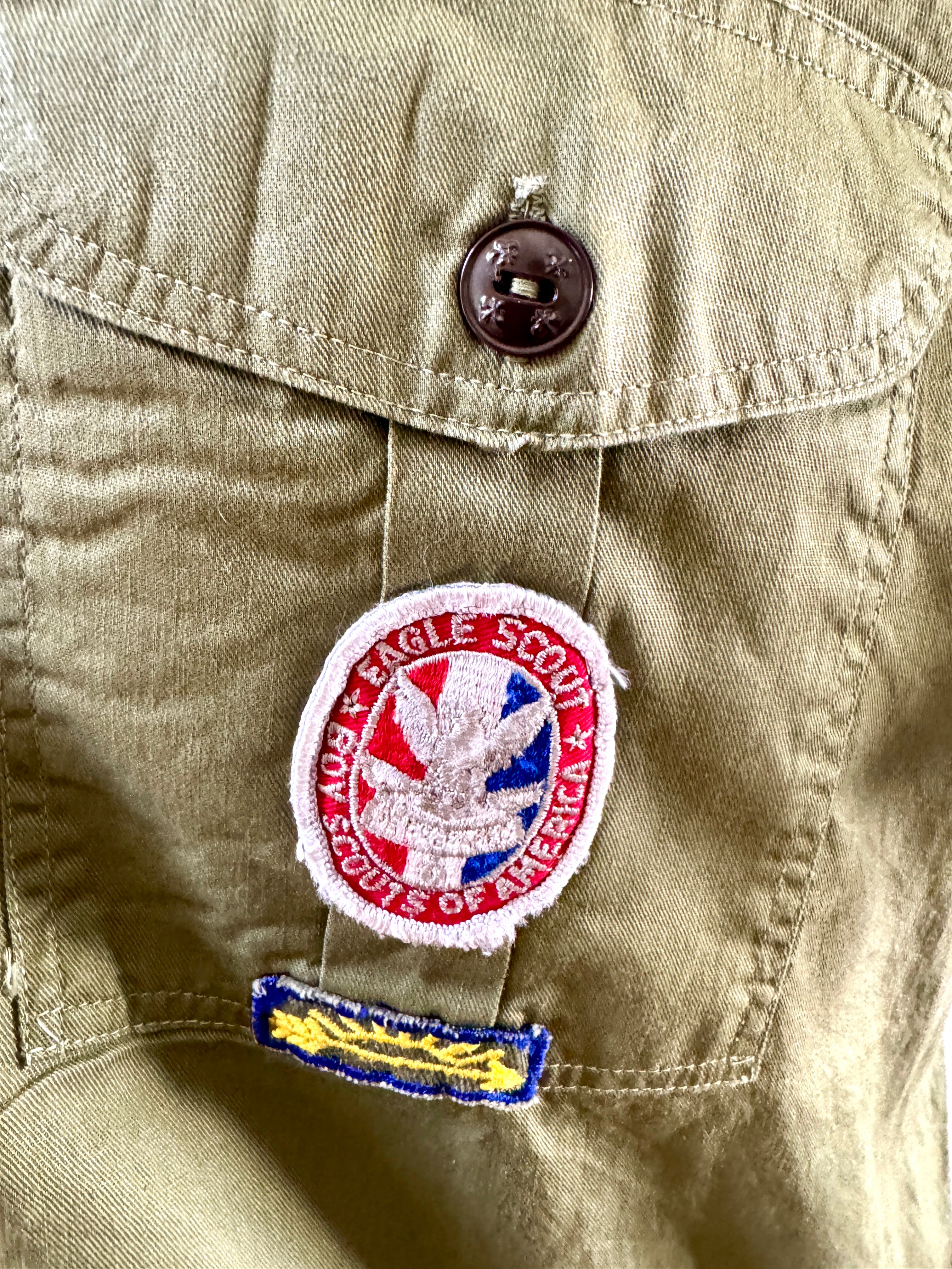 1950's-60's Senior Boy Scout Short Sleeve Shirt | Eagle Scout Shirt with Asian Jamboree Patch