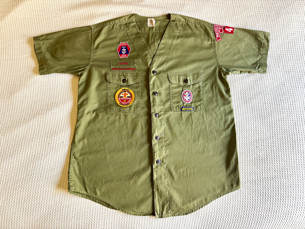 1950's-60's Senior Boy Scout Short Sleeve Shirt | Eagle Scout Shirt with Asian Jamboree Patch
