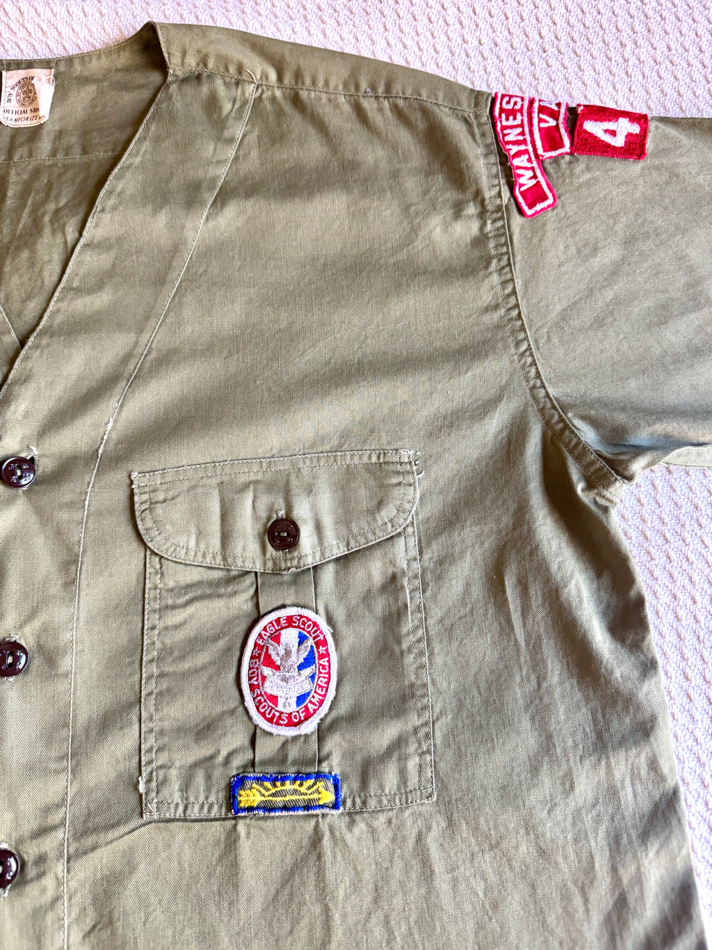 1950's-60's Senior Boy Scout Short Sleeve Shirt | Eagle Scout Shirt with Asian Jamboree Patch