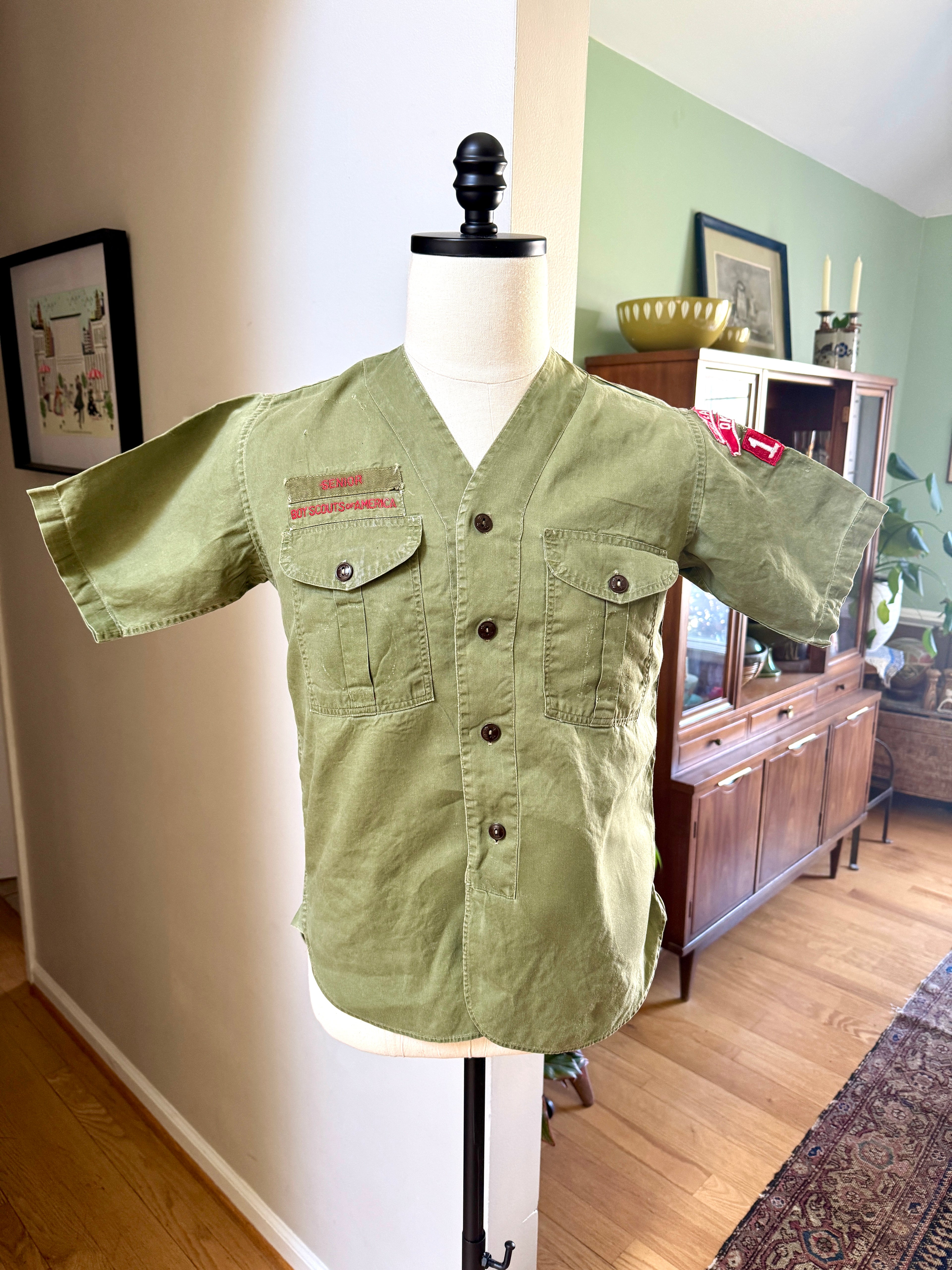 1950's Boy Scout of America Sanforized Far East Council Okinawa 105 Short Sleeve Shirt