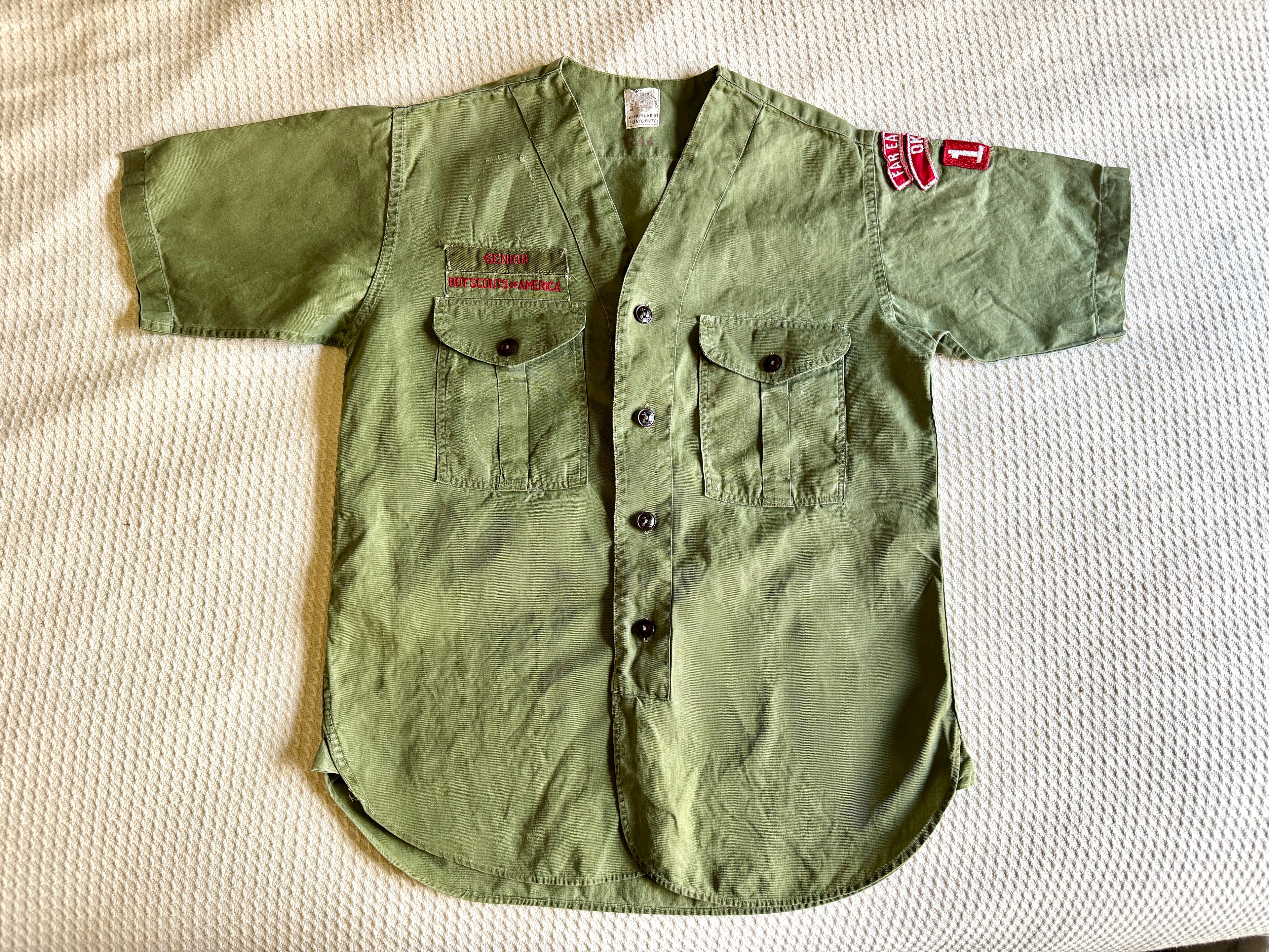 1950's Boy Scout of America Sanforized Far East Council Okinawa 105 Short Sleeve Shirt