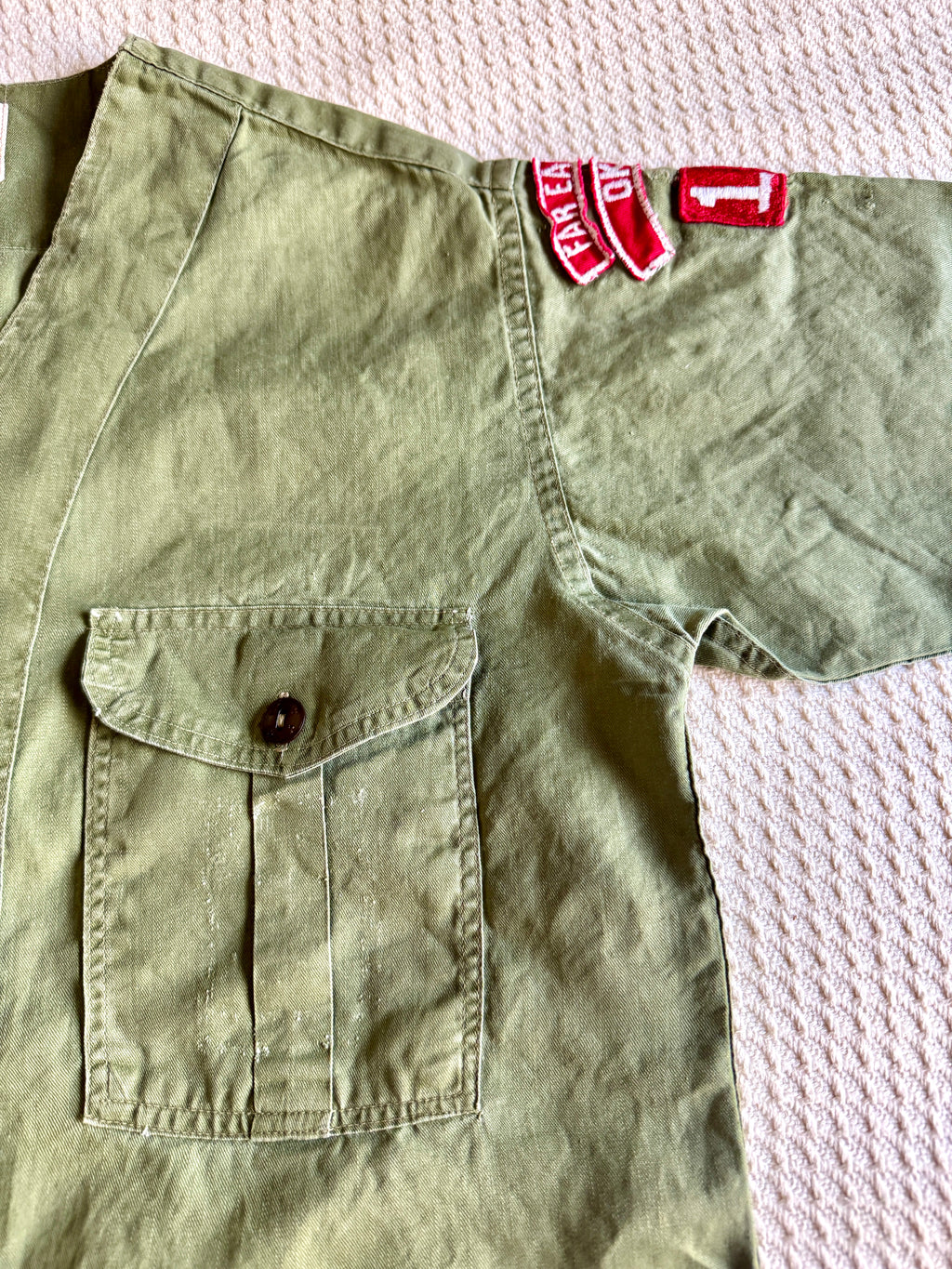 1950's Boy Scout of America Sanforized Far East Council Okinawa 105 Short Sleeve Shirt
