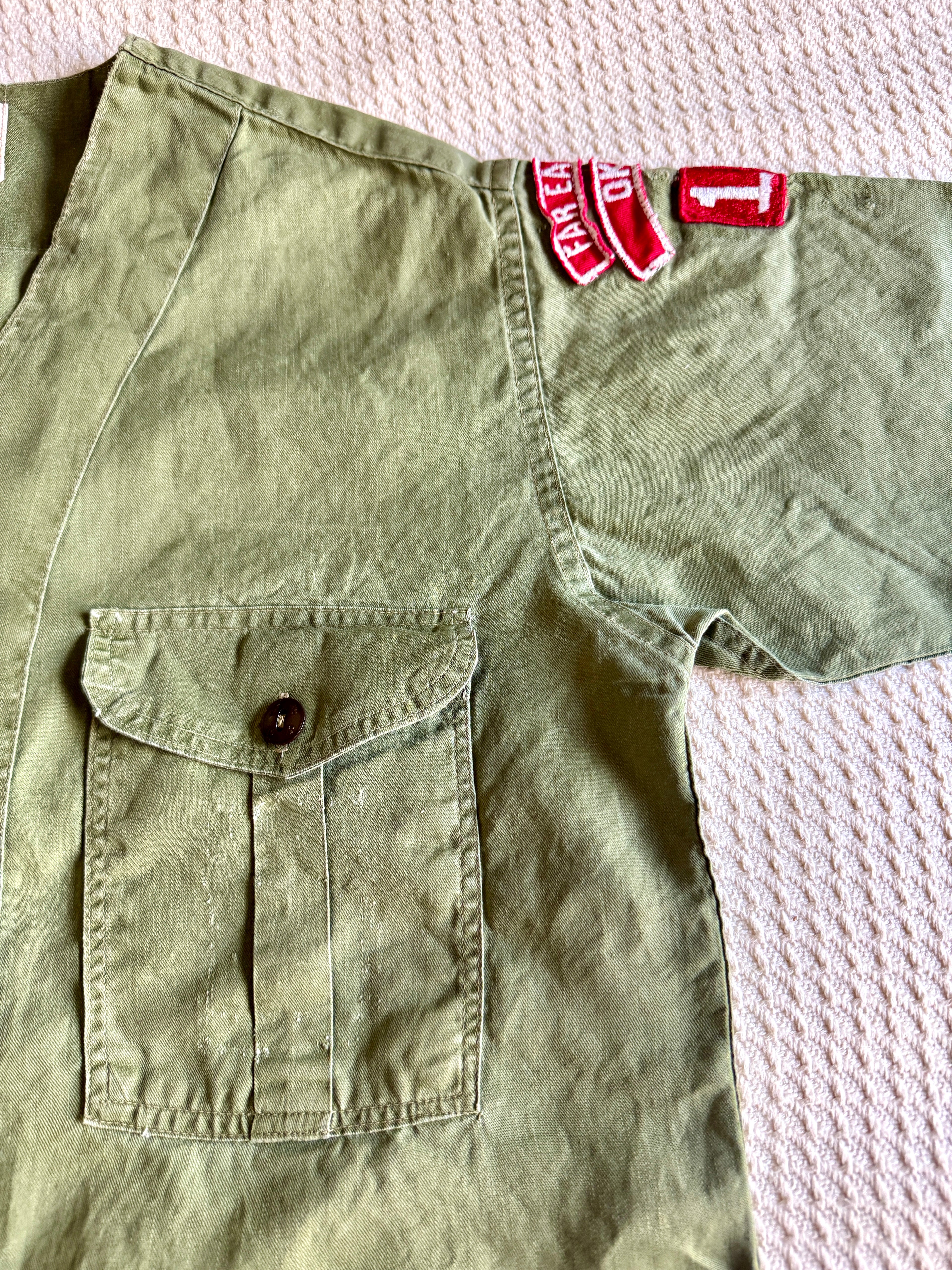 1950's Boy Scout of America Sanforized Far East Council Okinawa 105 Short Sleeve Shirt