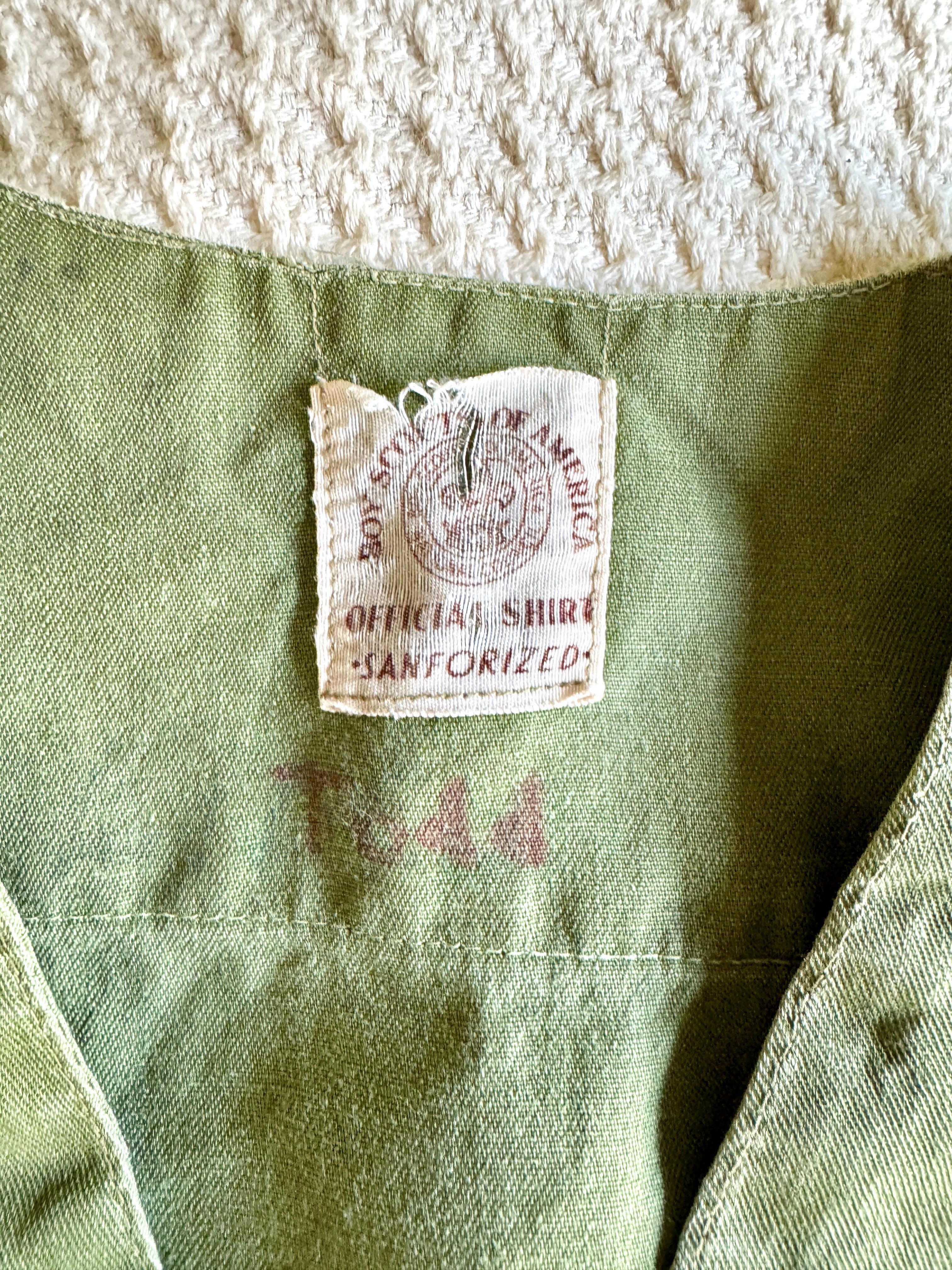 1950's Boy Scout of America Sanforized Far East Council Okinawa 105 Short Sleeve Shirt