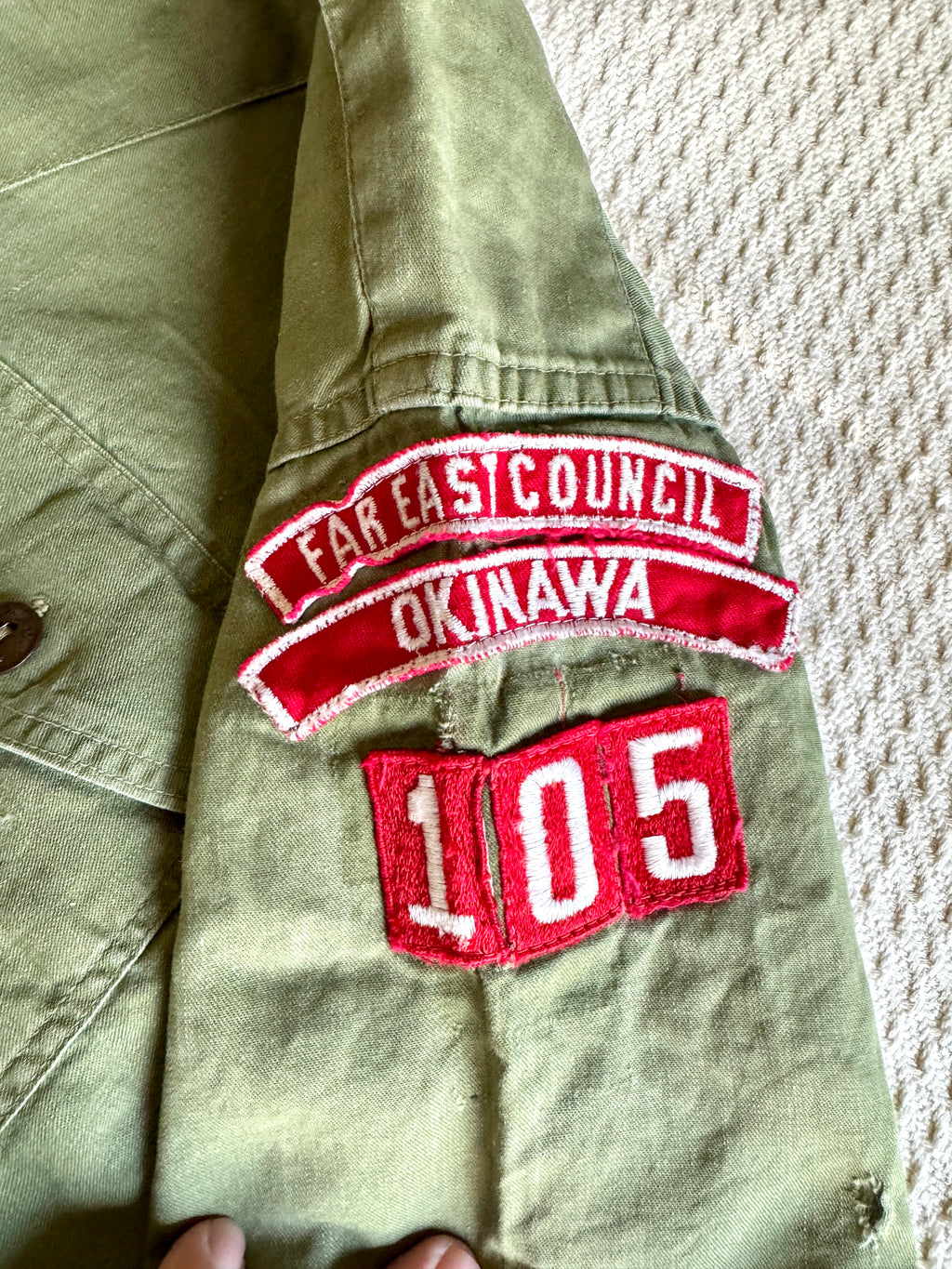 1950's Boy Scout of America Sanforized Far East Council Okinawa 105 Short Sleeve Shirt
