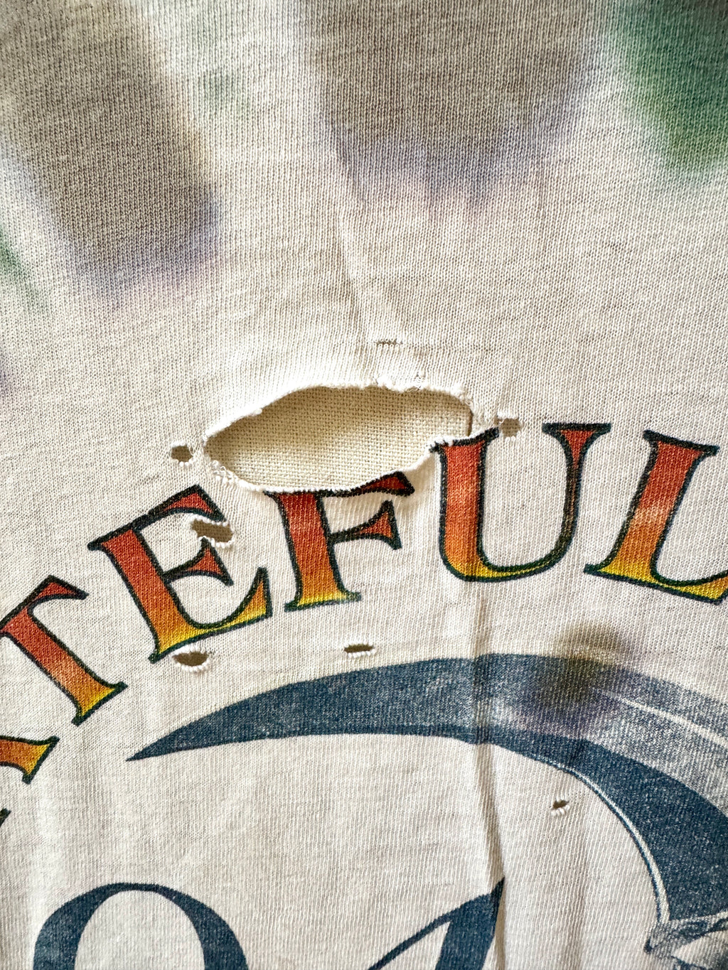 1994 Thrashed Grateful Dead Summer Tour Tie-Dye T-Shirt (XL) Made In USA