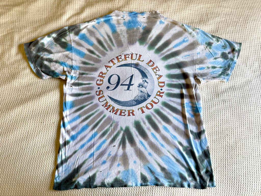 1994 Thrashed Grateful Dead Summer Tour Tie-Dye T-Shirt (XL) Made In USA