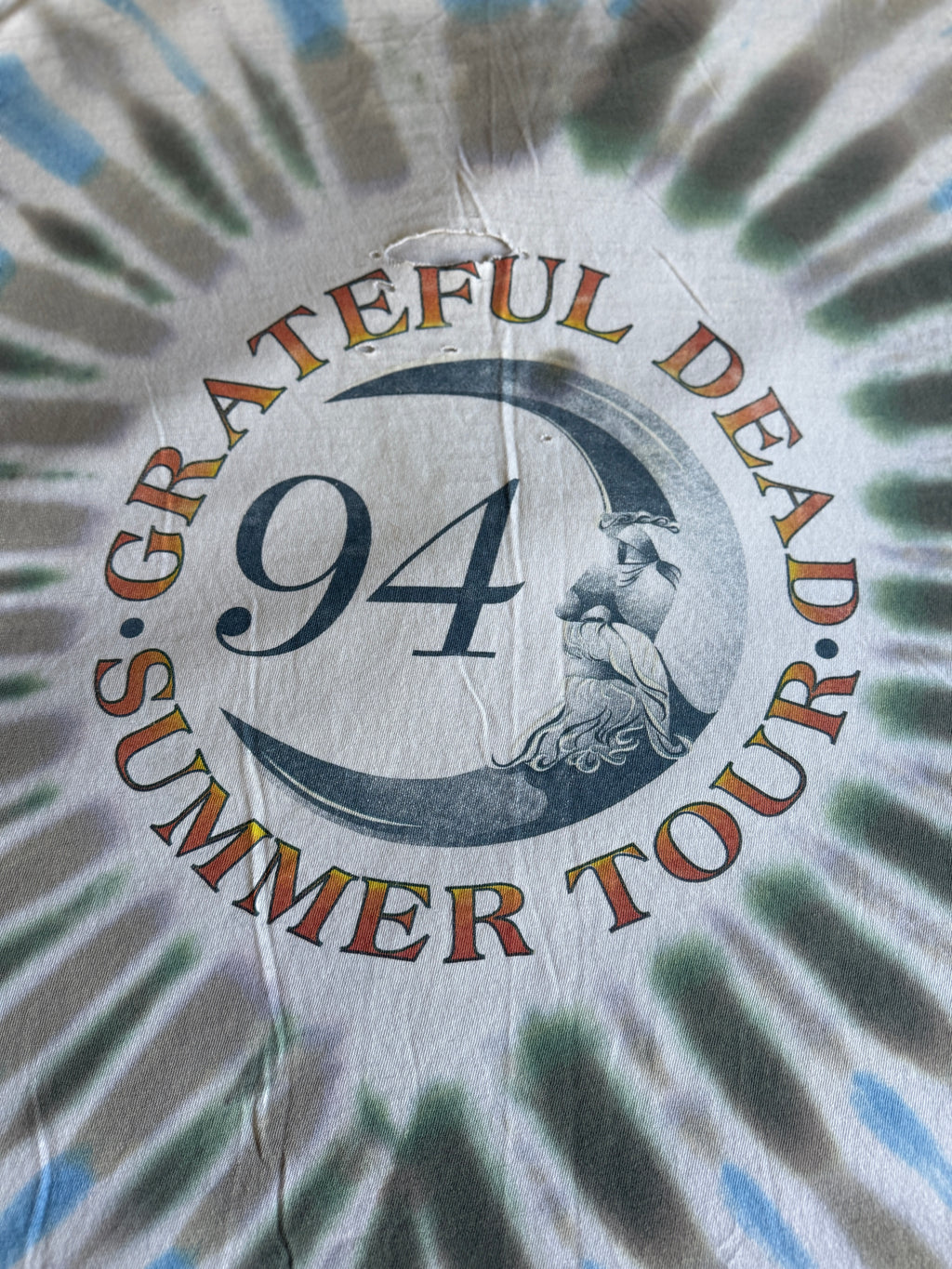 1994 Thrashed Grateful Dead Summer Tour Tie-Dye T-Shirt (XL) Made In USA