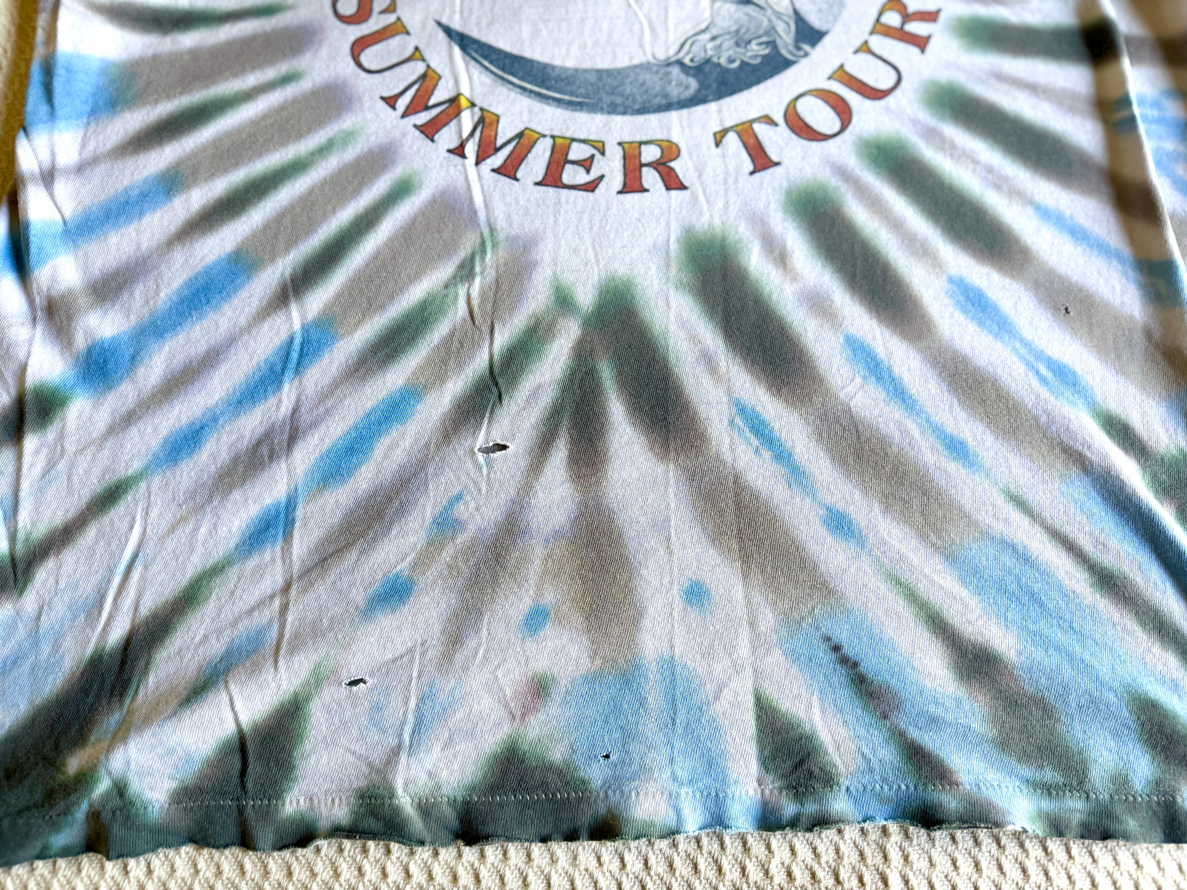 1994 Thrashed Grateful Dead Summer Tour Tie-Dye T-Shirt (XL) Made In USA