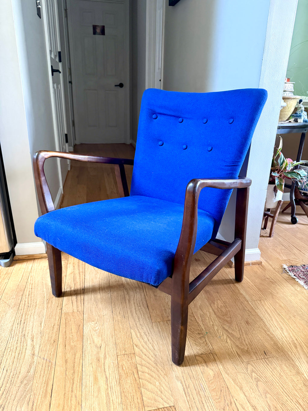 Christopher Knight Home Becker Deep Blue Fabric Arm Chair ~ MCM Style Armchair