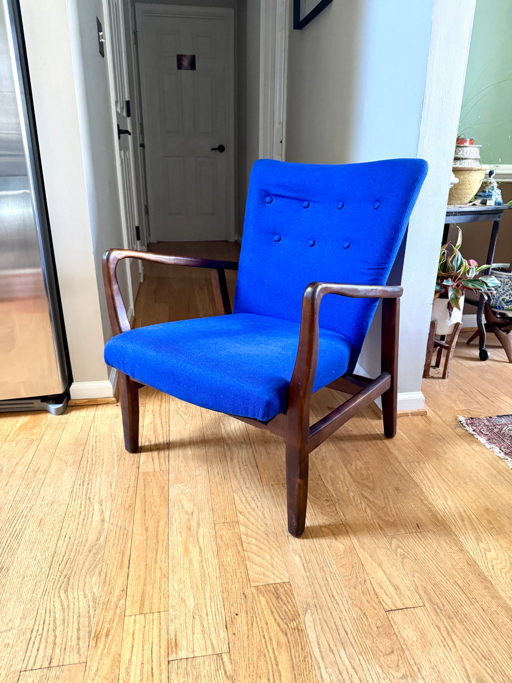 Christopher Knight Home Becker Deep Blue Fabric Arm Chair ~ MCM Style Armchair