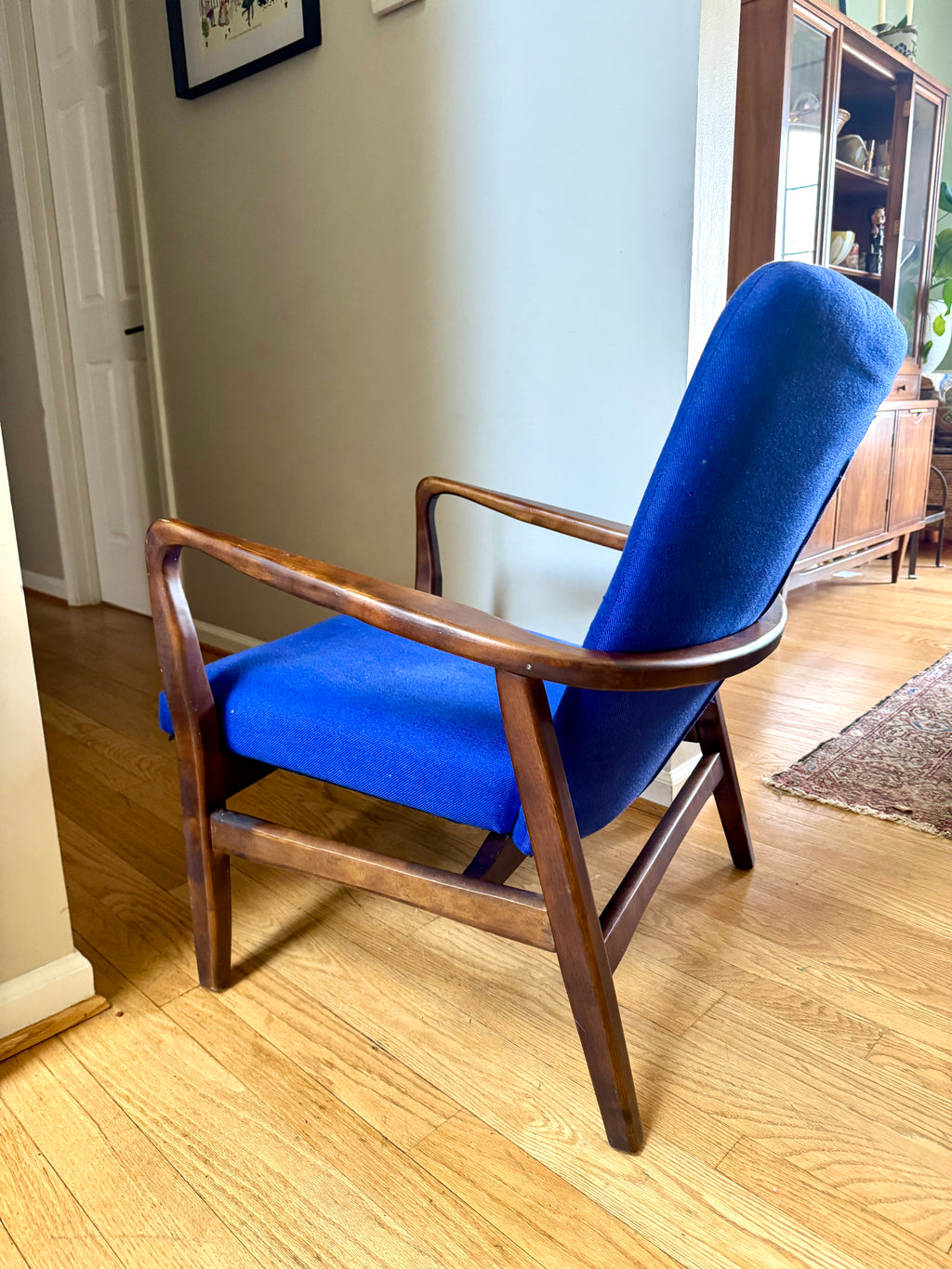 Christopher Knight Home Becker Deep Blue Fabric Arm Chair ~ MCM Style Armchair