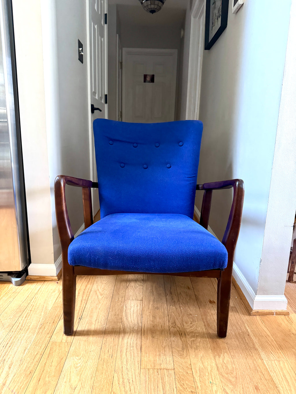 Christopher Knight Home Becker Deep Blue Fabric Arm Chair ~ MCM Style Armchair