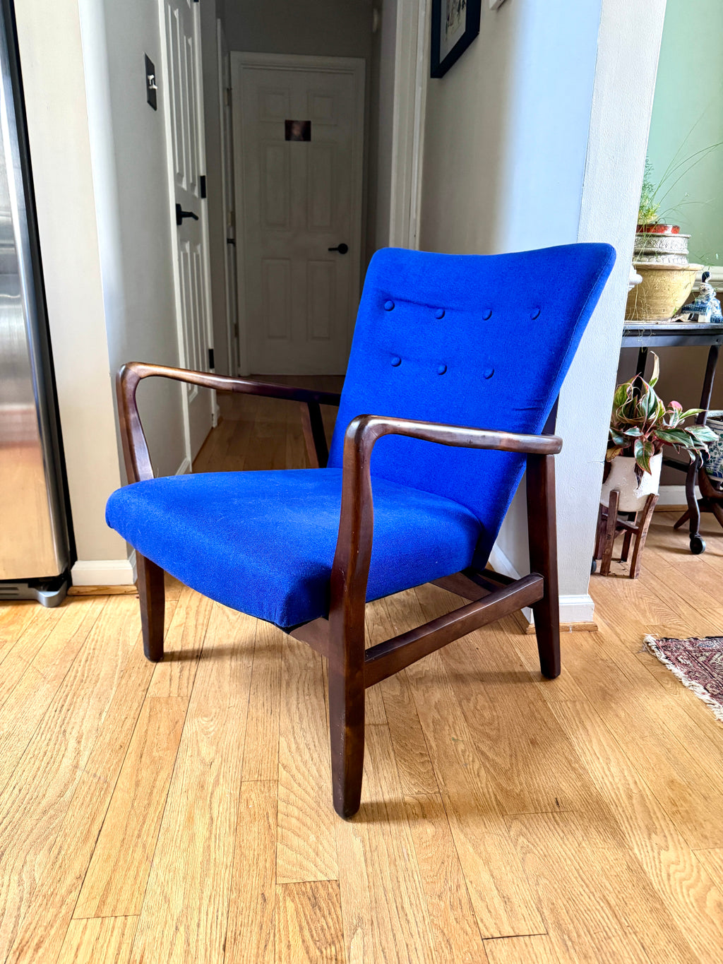 Christopher Knight Home Becker Deep Blue Fabric Arm Chair ~ MCM Style Armchair