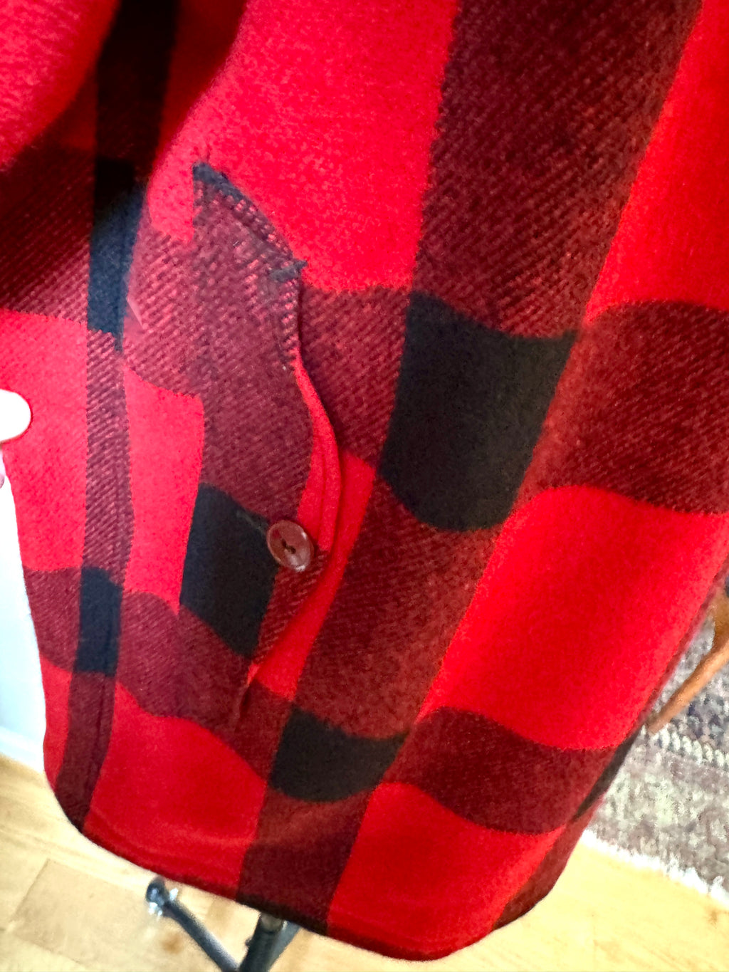 Vtg Woolrich 505 Mackinaw Buffalo Plaid Wool Chore Jacket Coat USA - Men's 40