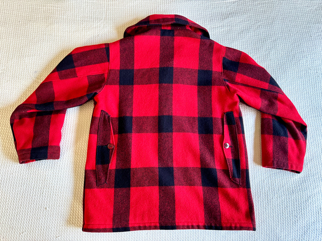 Vtg Woolrich 505 Mackinaw Buffalo Plaid Wool Chore Jacket Coat USA - Men's 40