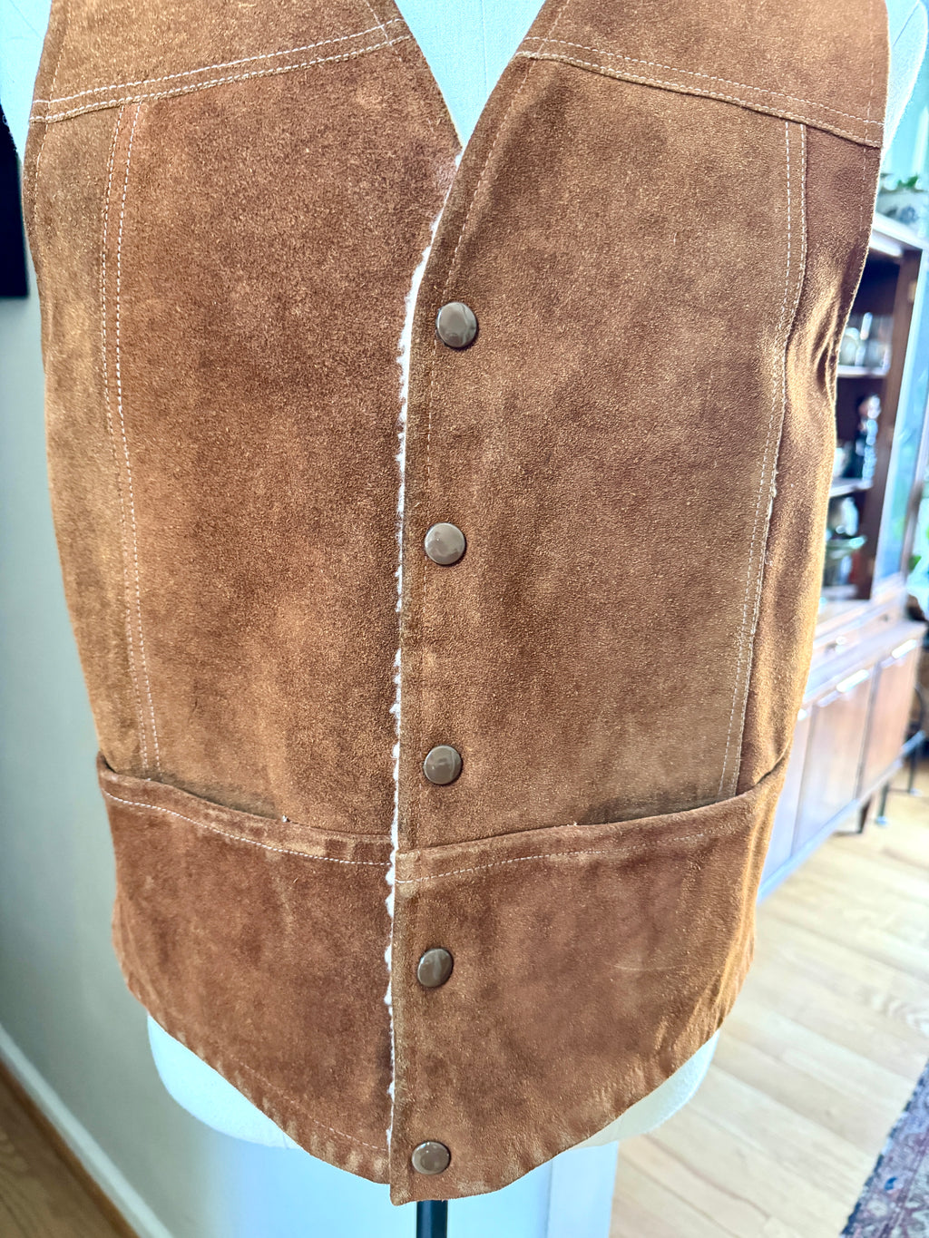 1970's Lakeland Sportsware Leather Suede Shearling Vest | Western Ware Vest