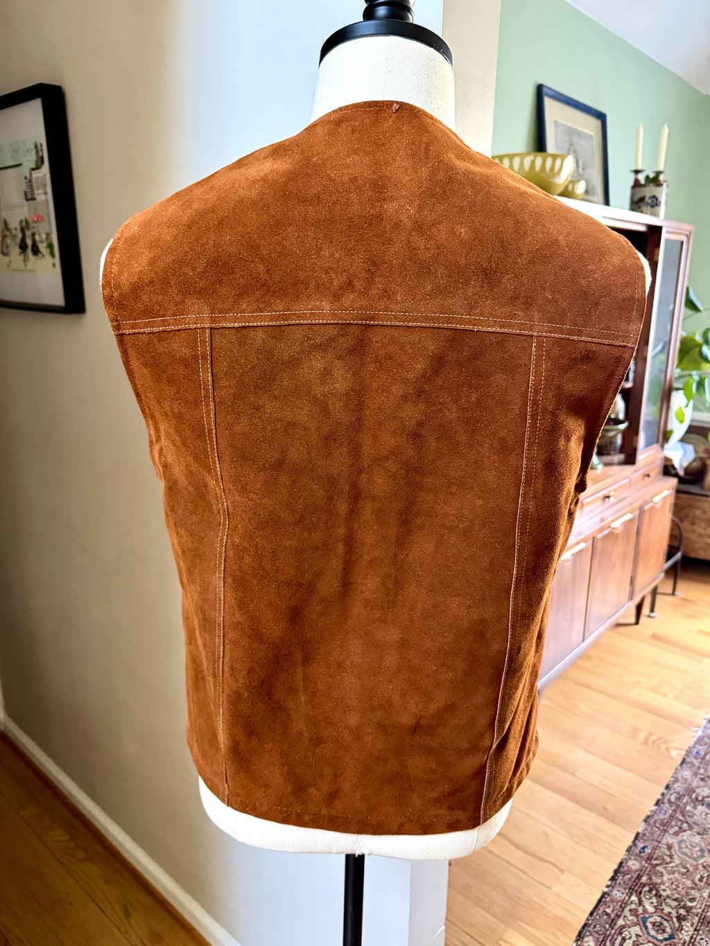 1970's Lakeland Sportsware Leather Suede Shearling Vest | Western Ware Vest