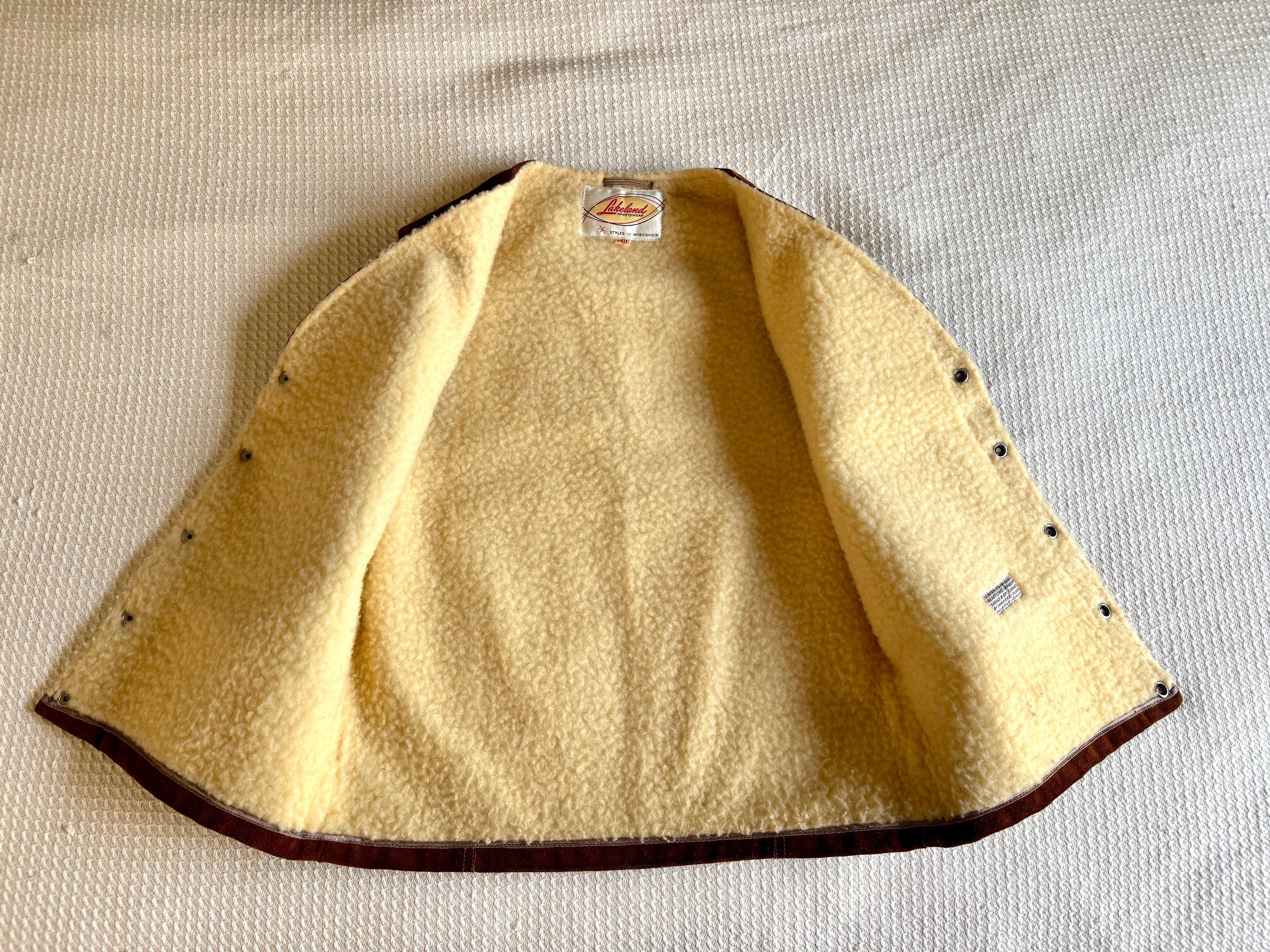 1970's Lakeland Sportsware Leather Suede Shearling Vest | Western Ware Vest