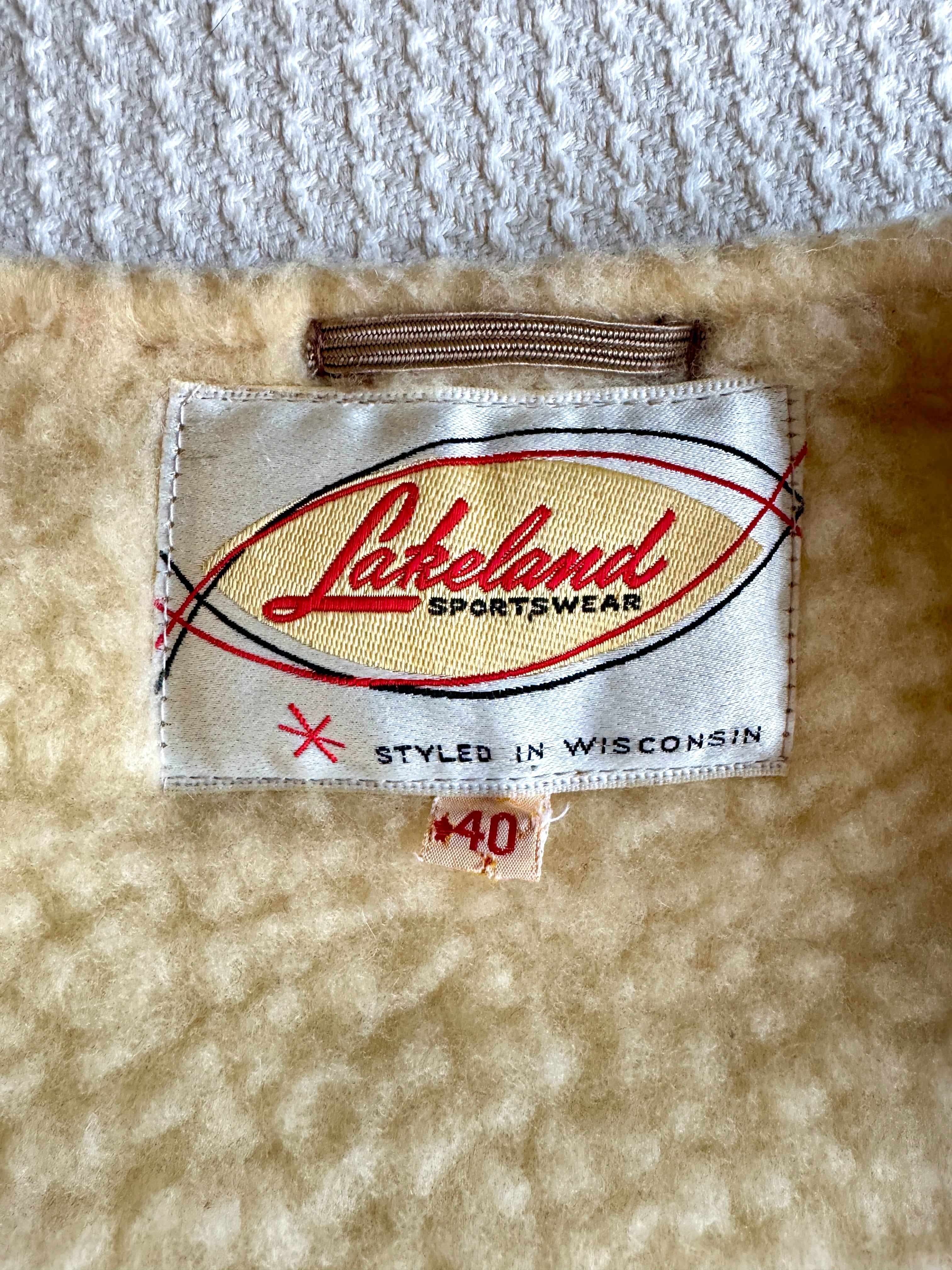 1970's Lakeland Sportsware Leather Suede Shearling Vest | Western Ware Vest
