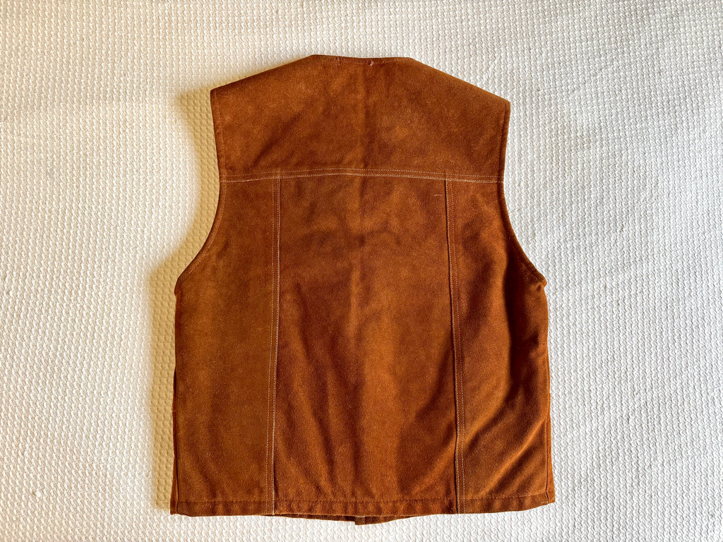 1970's Lakeland Sportsware Leather Suede Shearling Vest | Western Ware Vest