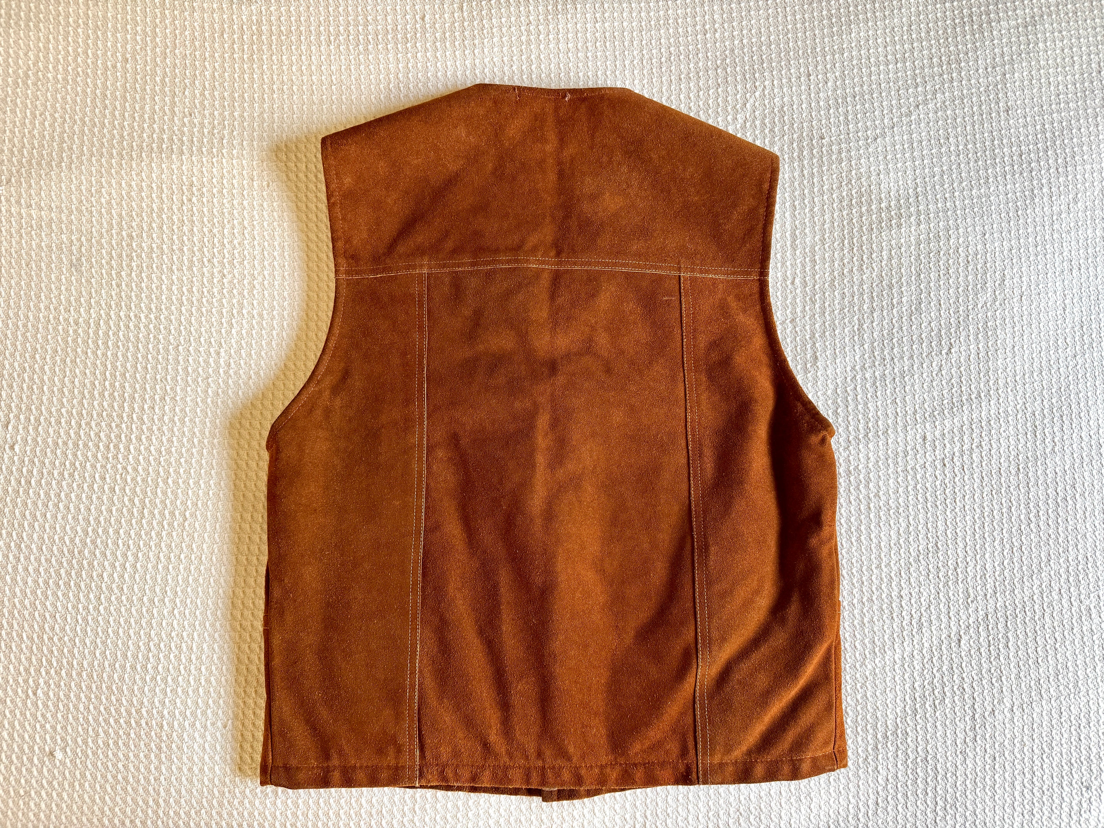 1970's Lakeland Sportsware Leather Suede Shearling Vest | Western Ware Vest