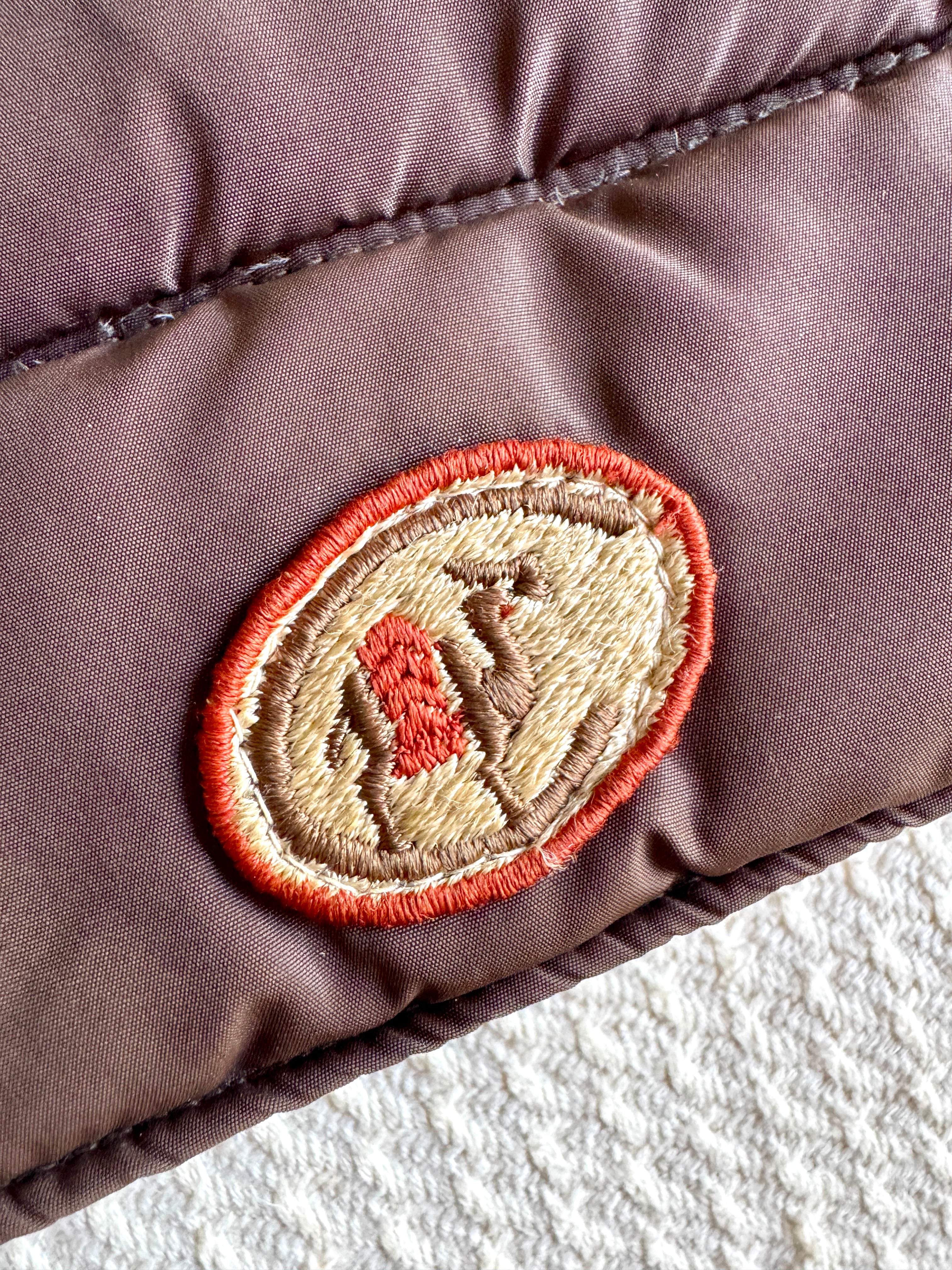 Camel Northern Goose Down Winter Vest ~ Vtg 70s Brown w/ Suede Men's XXL