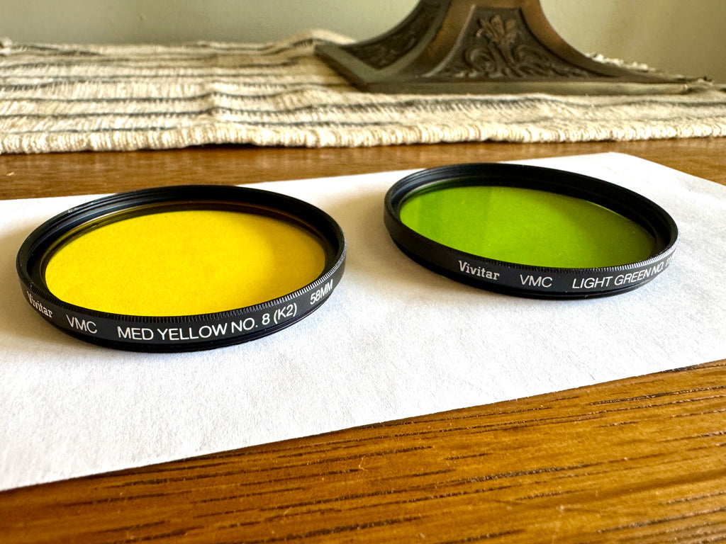 Vivitar VMC Medium Yellow No.8 (K2) & Light Green No.11 (X1) 58MM Lens Filters