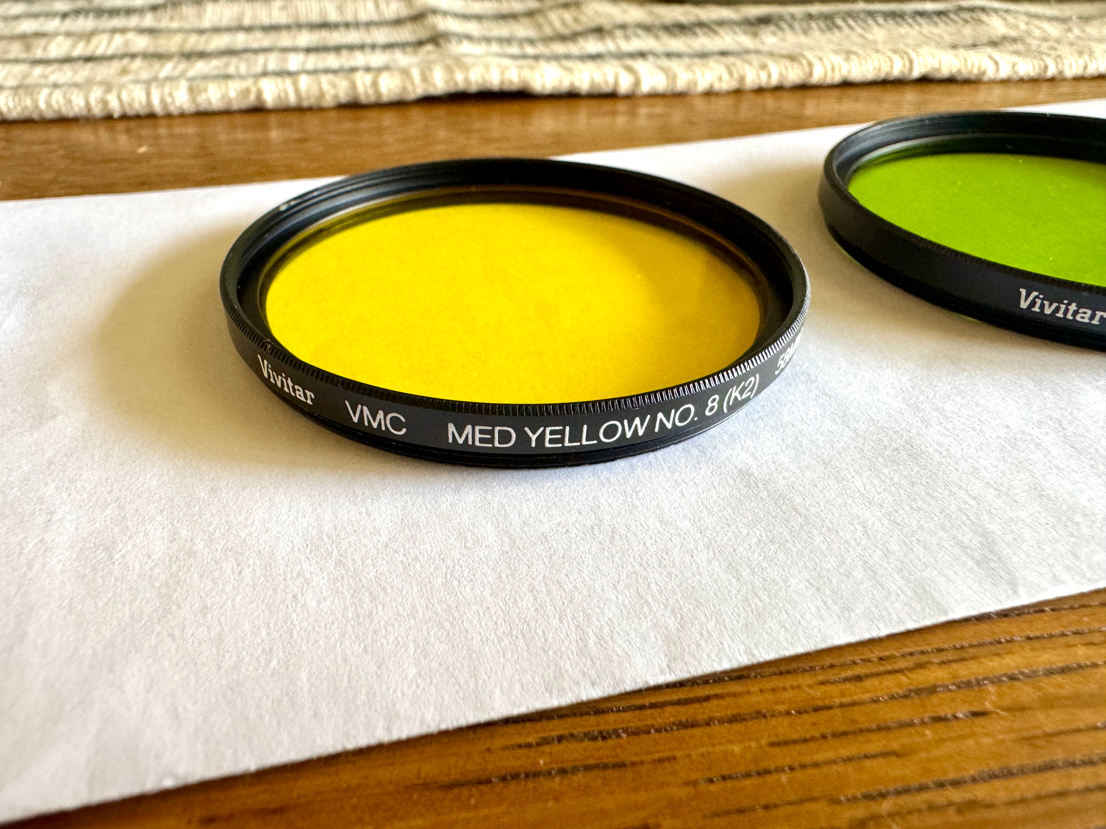 Vivitar VMC Medium Yellow No.8 (K2) & Light Green No.11 (X1) 58MM Lens Filters